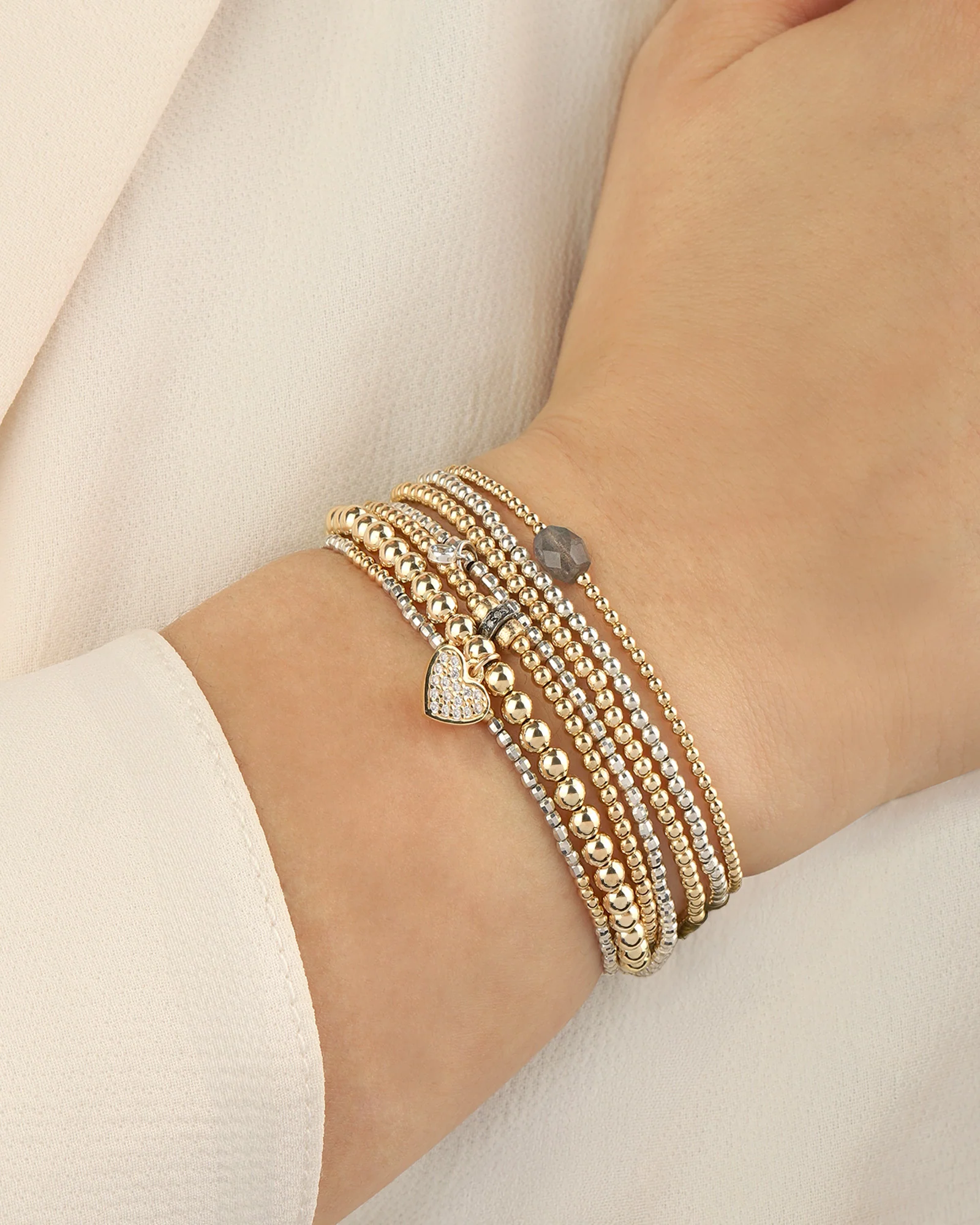 Beaded Single Stone Bracelet | 2mm - Image 2