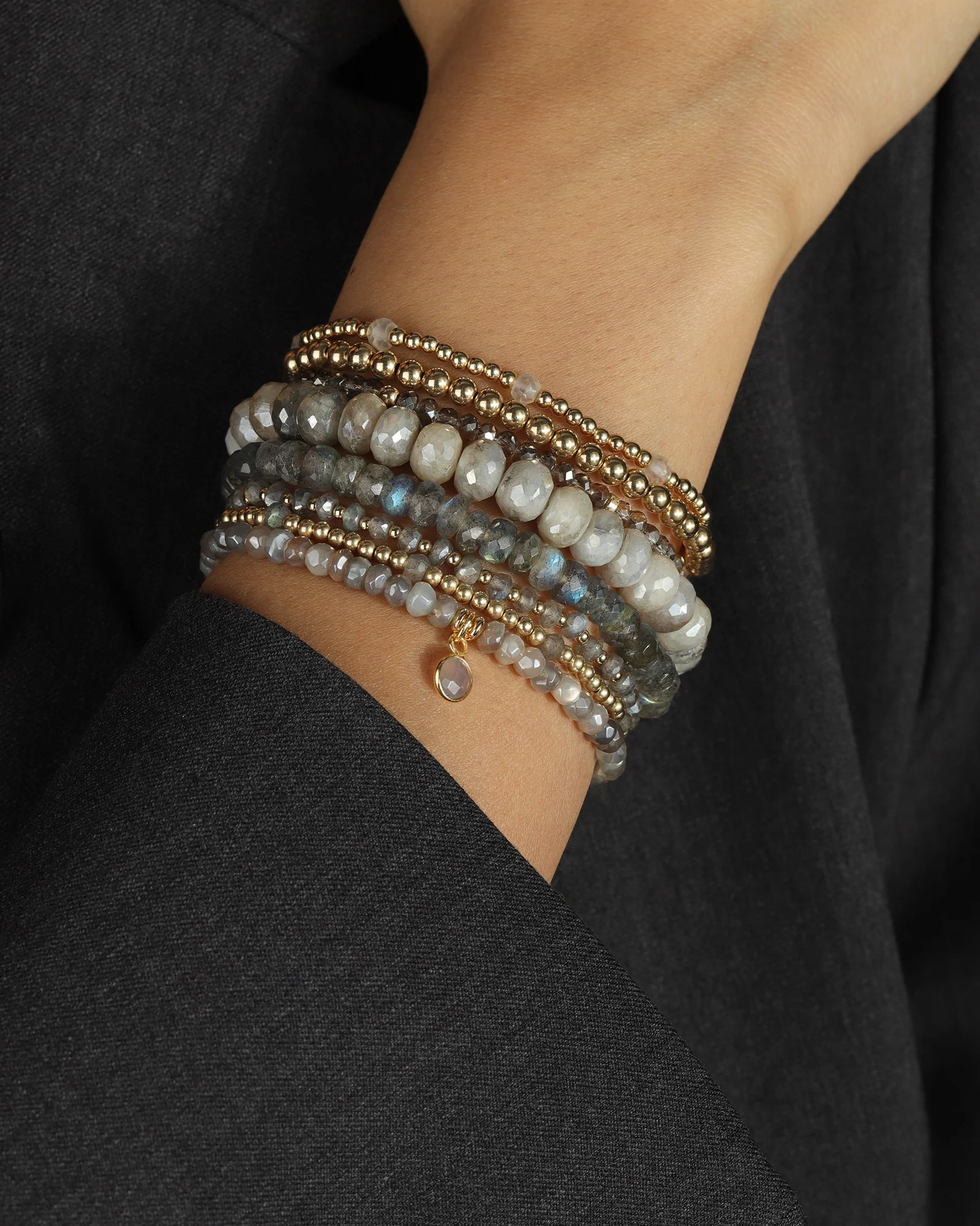 Crystal 6 Rondelle Bracelet | 3mm - Image 2