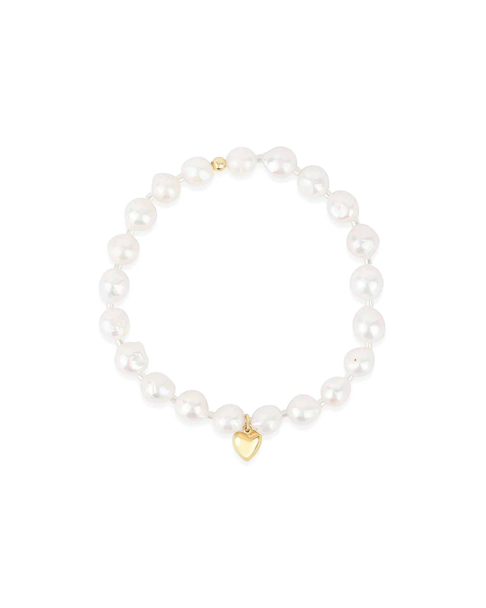 Pearl Miyuki Heart Drop Bracelet | 6mm