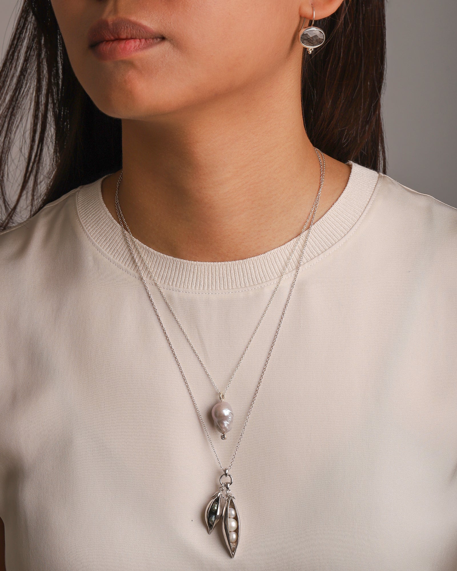 Baroque Pearl & Diamond Necklace - Image 2