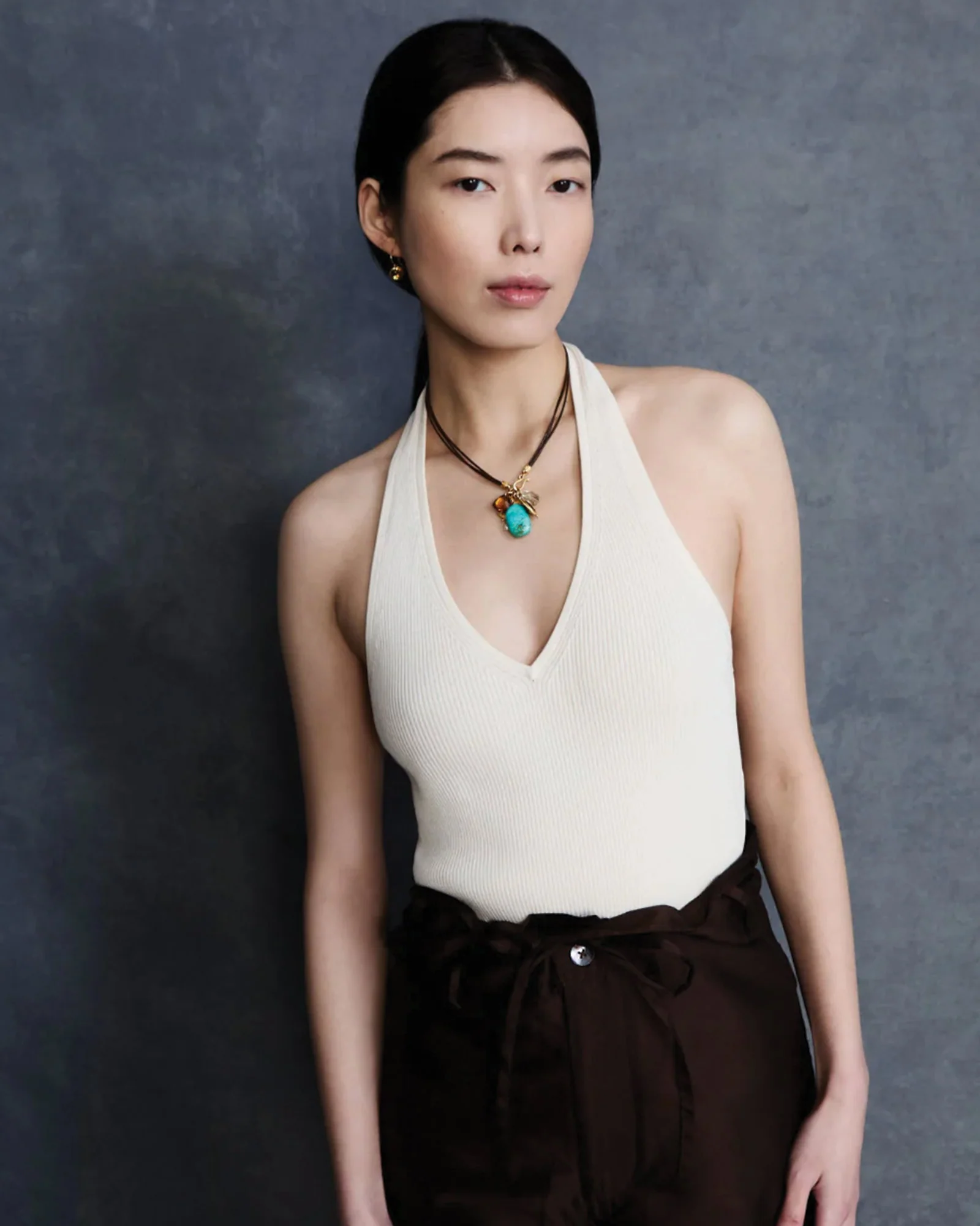 Traveler Leather Charm Necklace Turquoise - Image 2