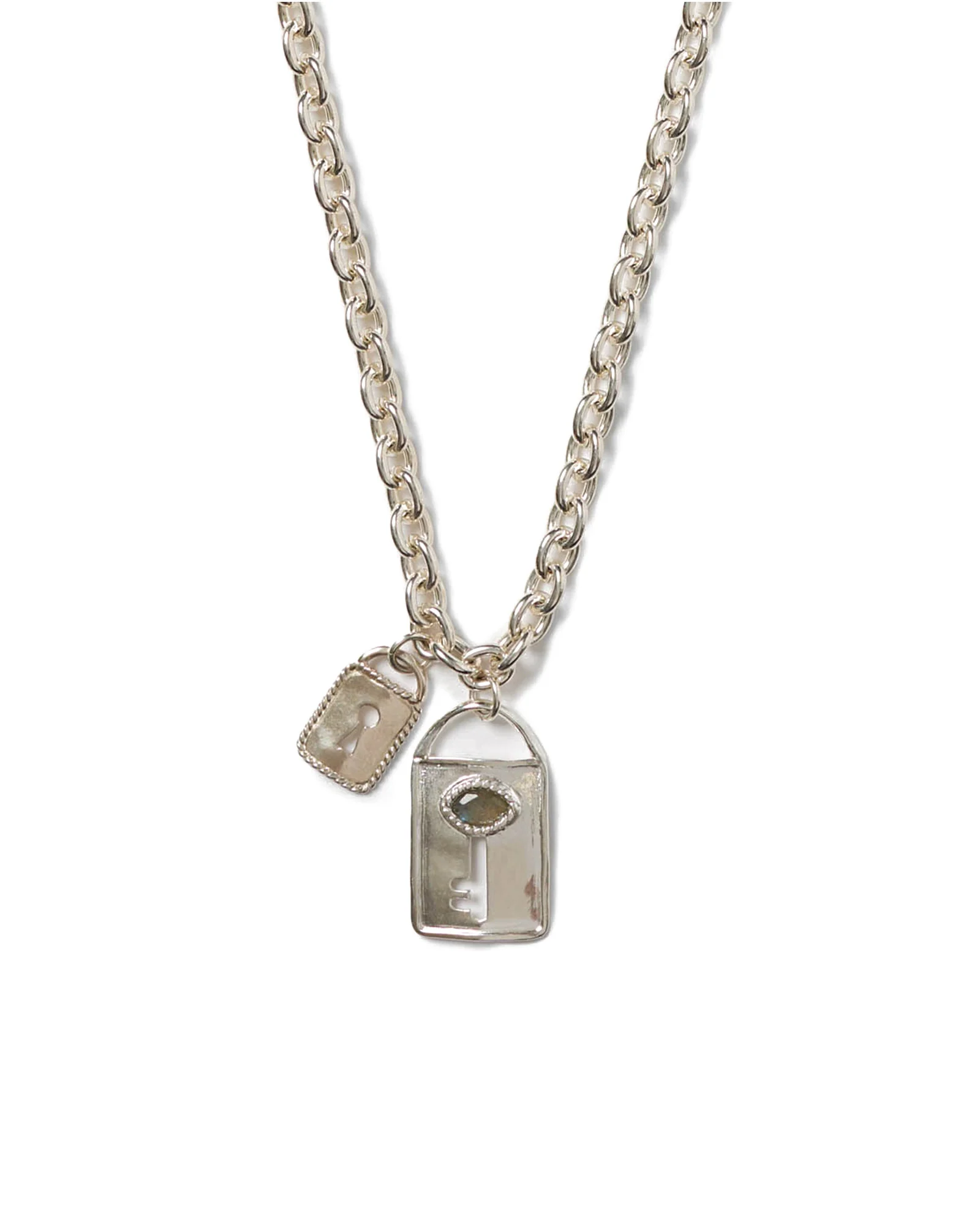 Double Lock Charm Necklace