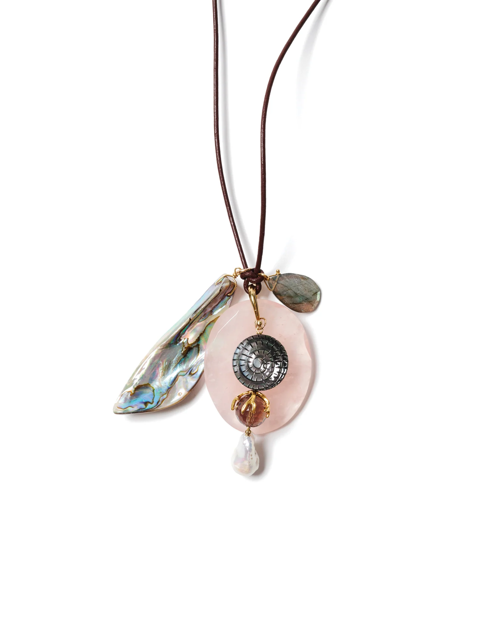 Mixed Stone Leather Necklace