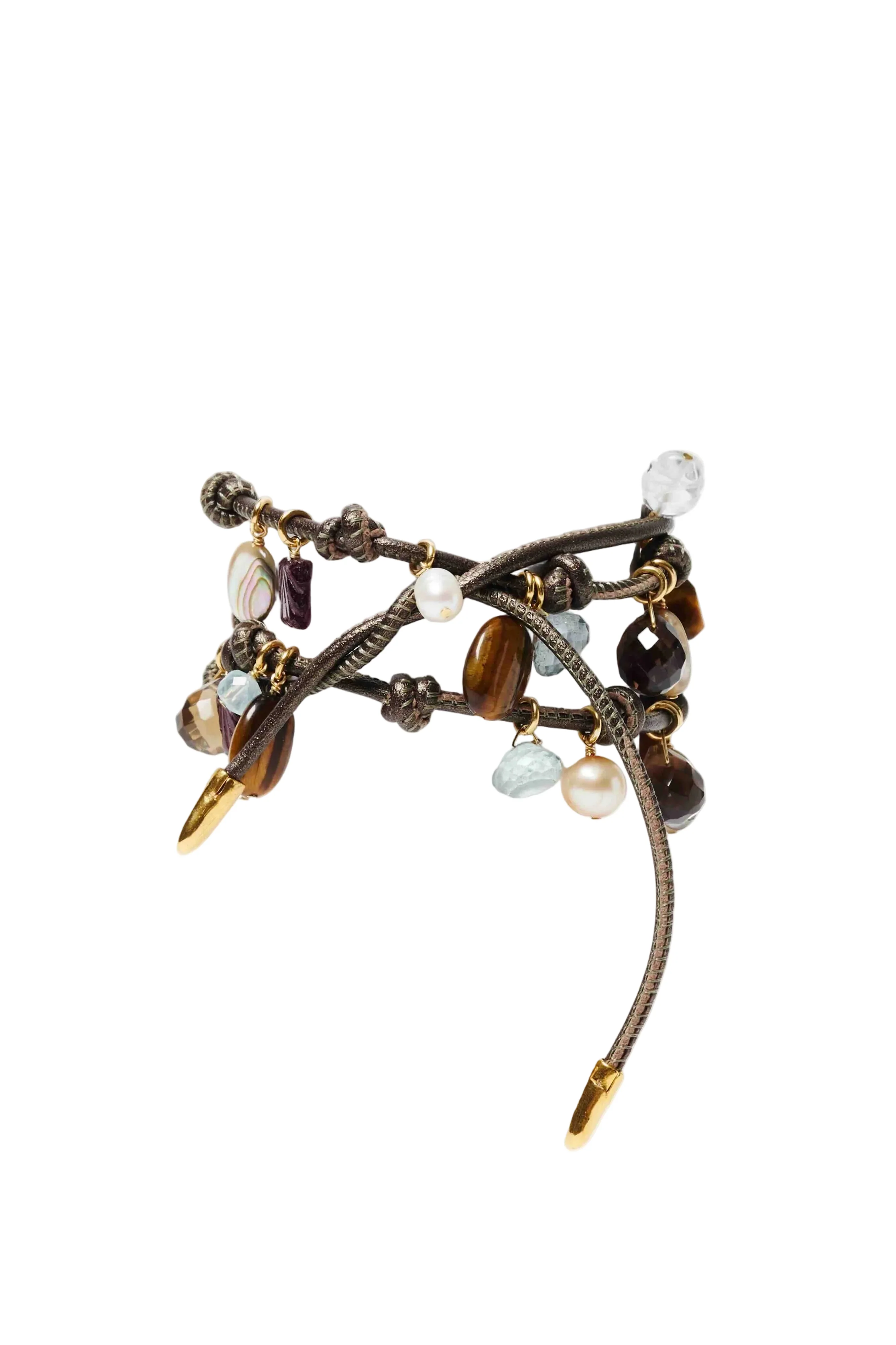 Lea Leather Three Wrap Bracelet - Image 2