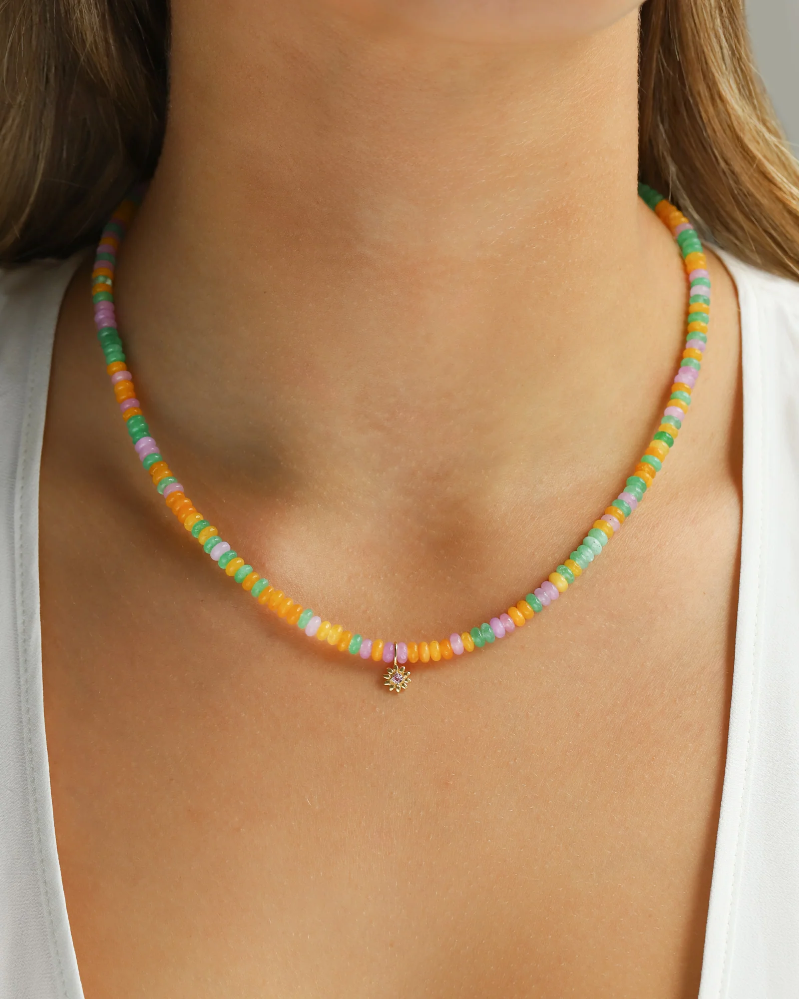 Daisy Charm Beaded Necklace - Image 4