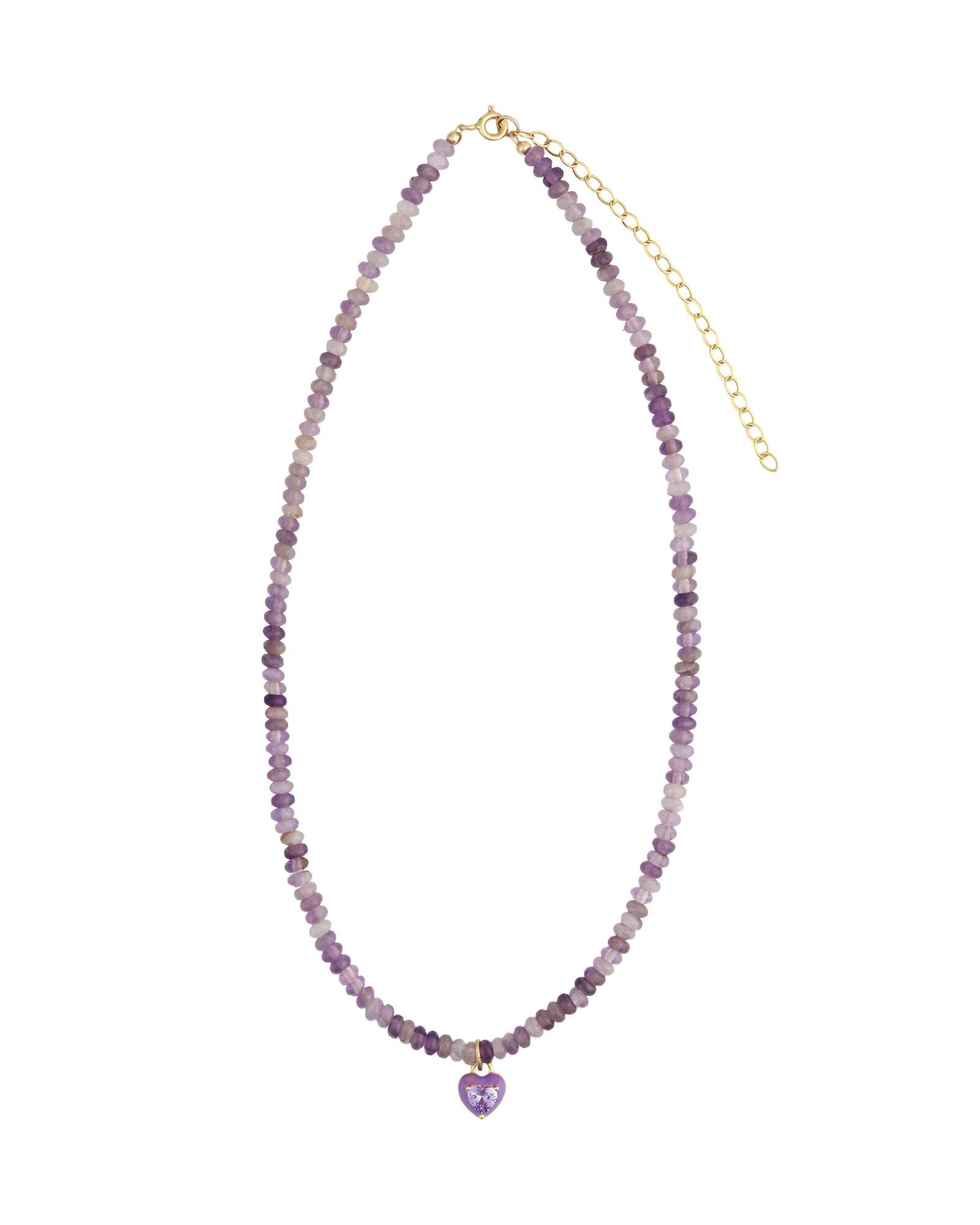 Heart Charm Beaded Necklace - Image 3