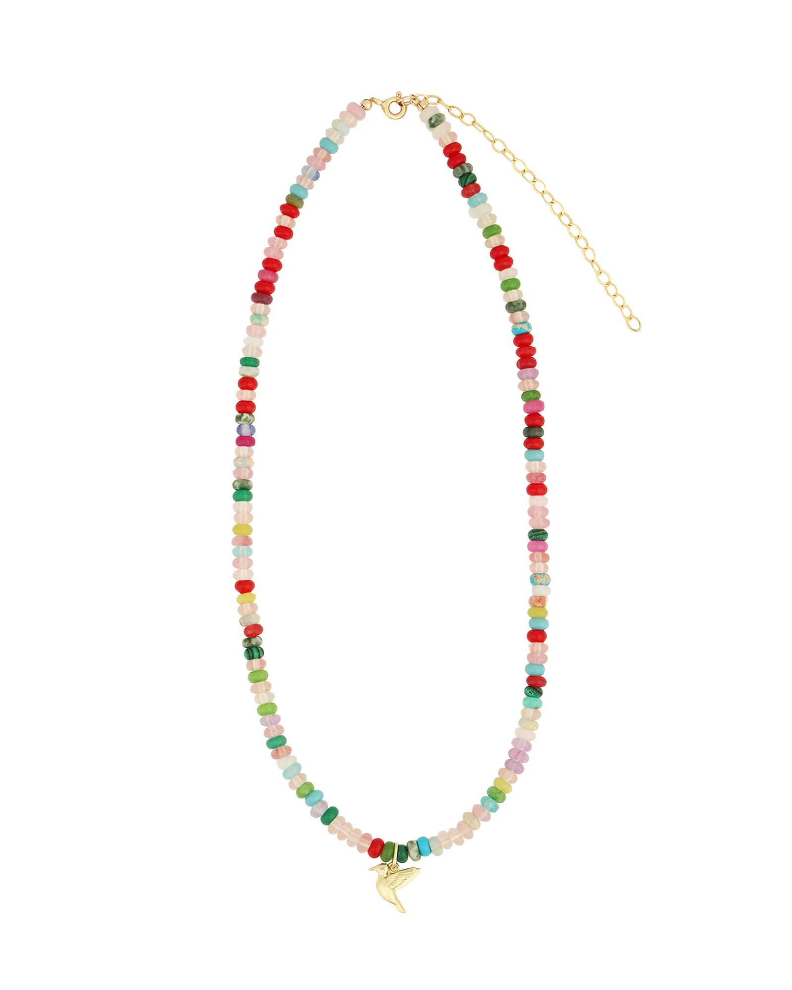 Hummingbird Charm Beaded Necklace - Image 3