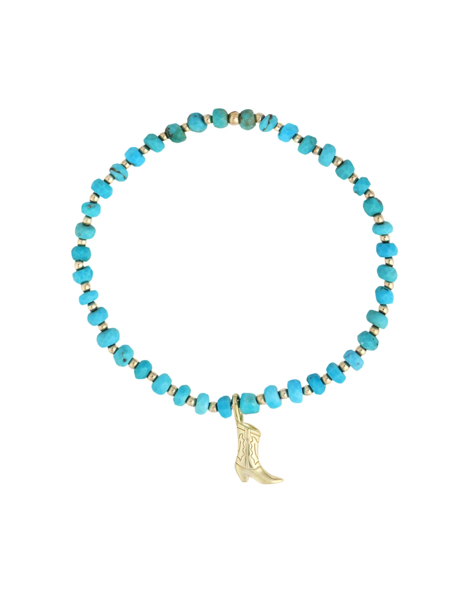 Cowboy Boot Charm Beaded Bracelet