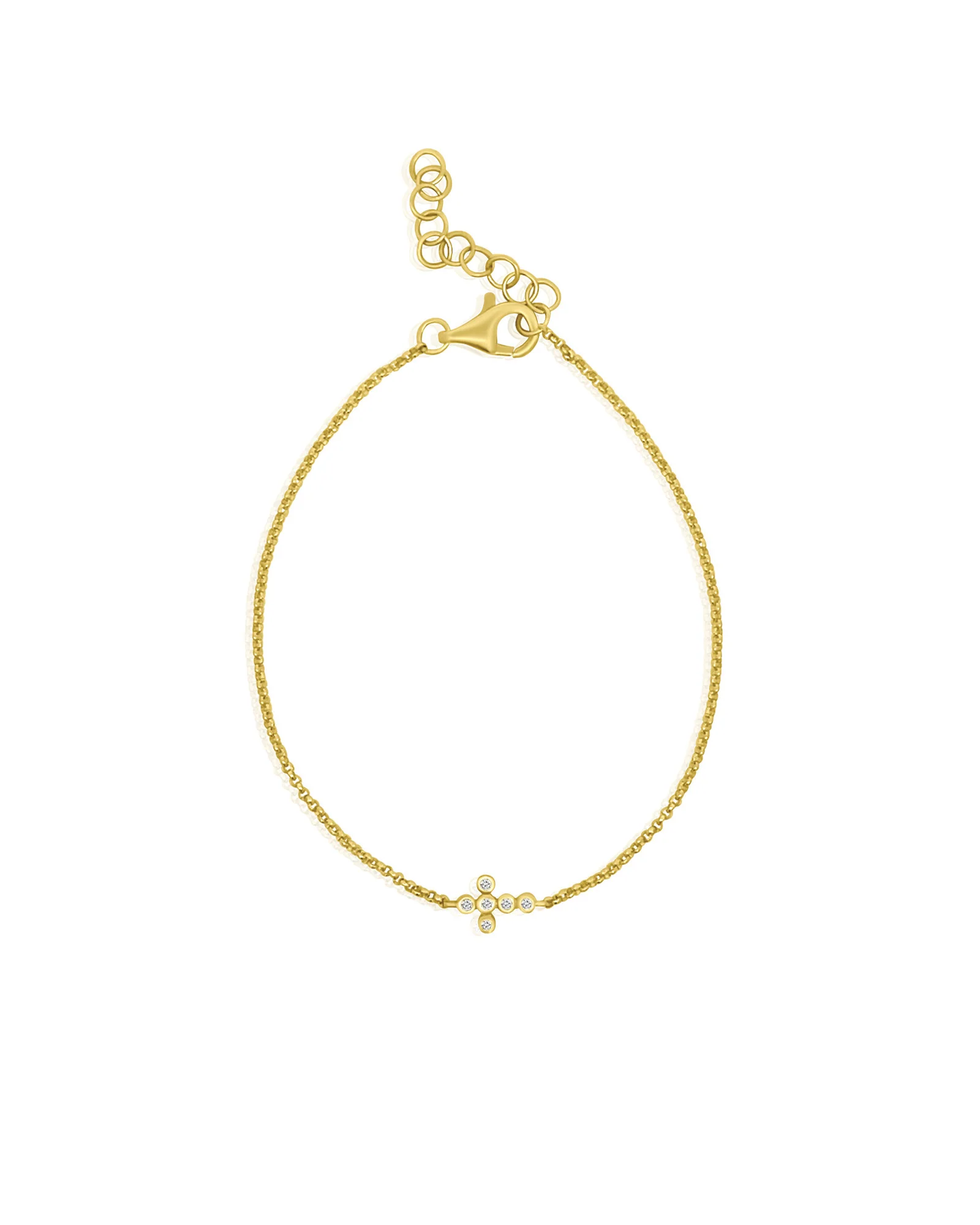East-West Diamond Cross Bracelet