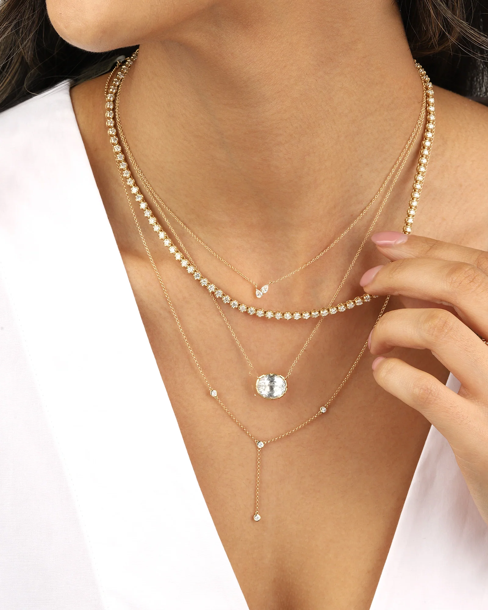 East-West Oval Stone Necklace - Image 2
