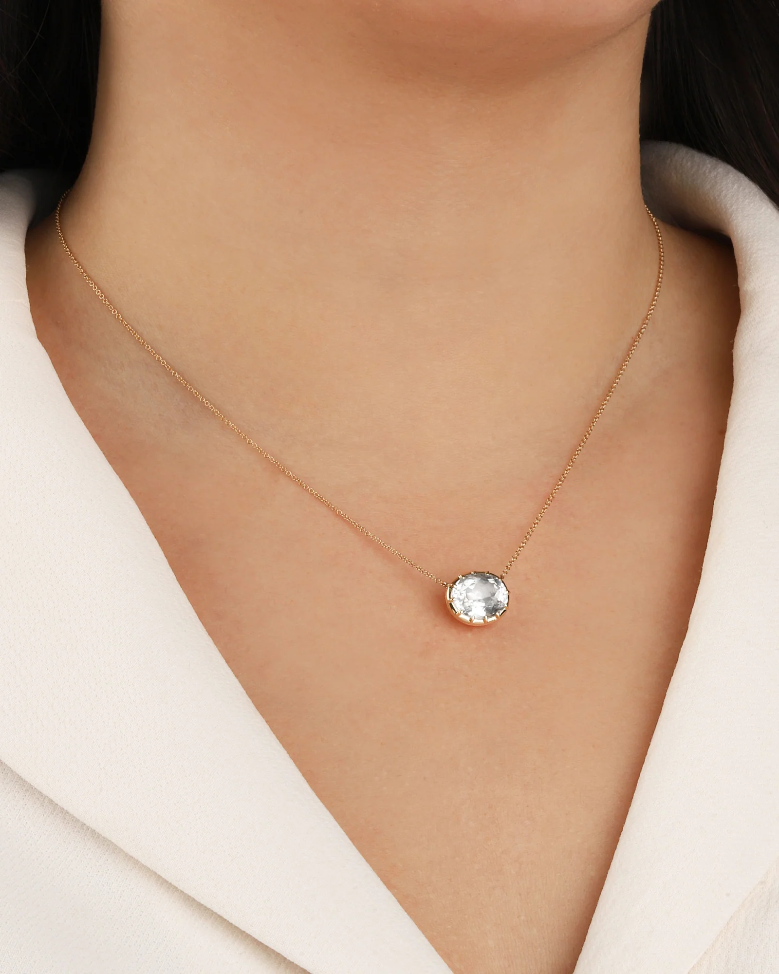 East-West Oval Stone Necklace - Image 4