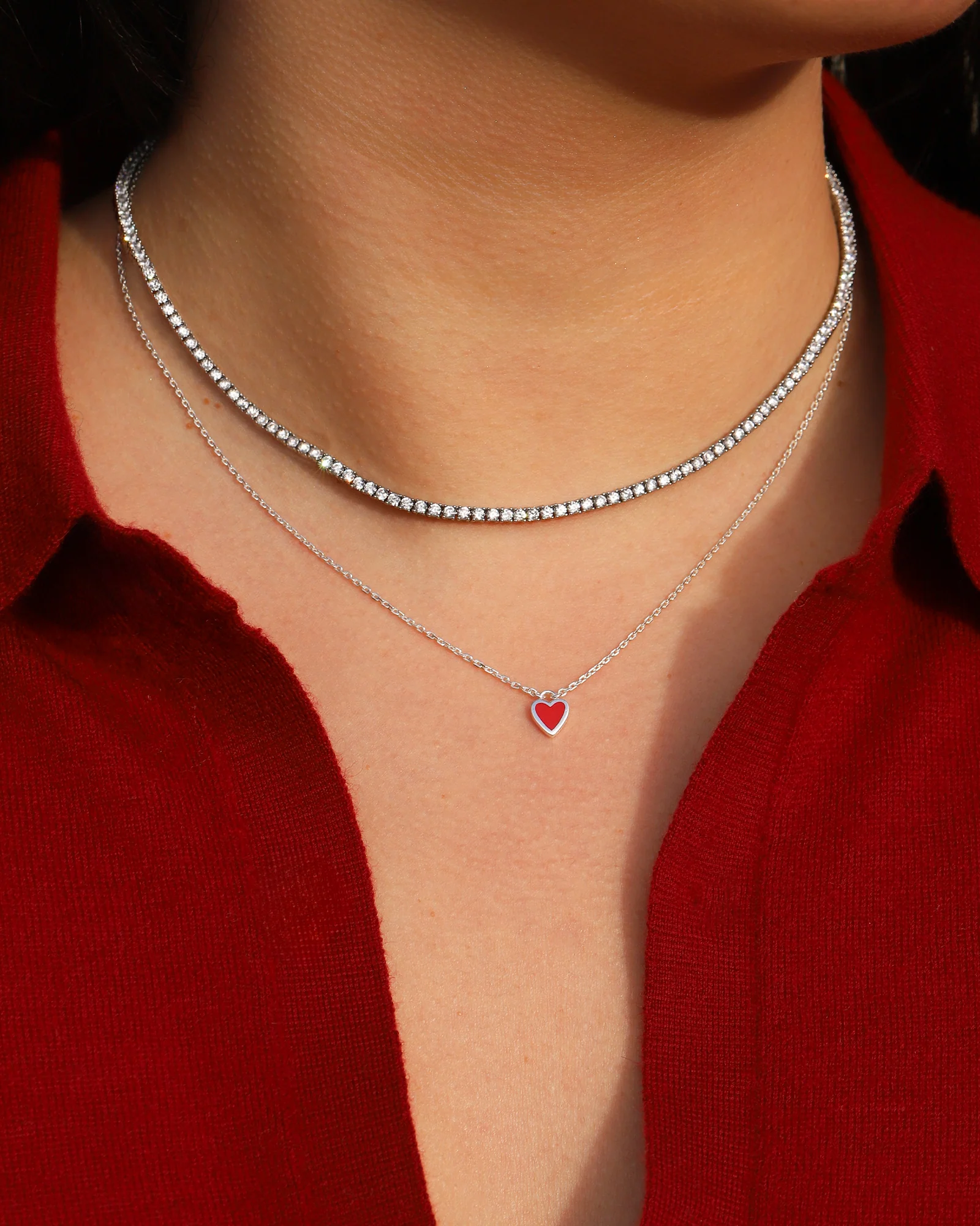 Enamel Small Heart Necklace - Image 2