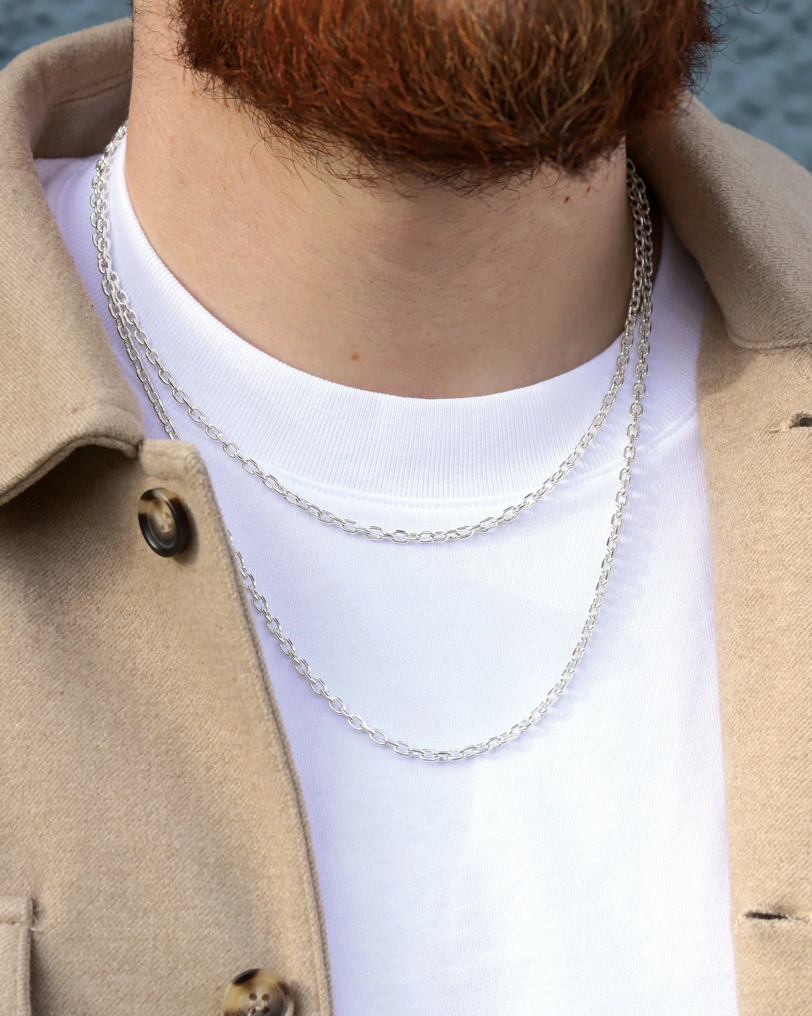 Rectangle Link Chain Necklace | 3.5mm - Image 2