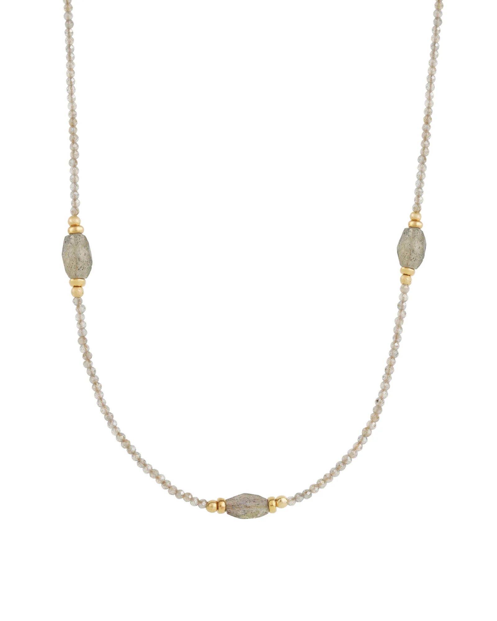 Beaded Labradorite Station Necklace