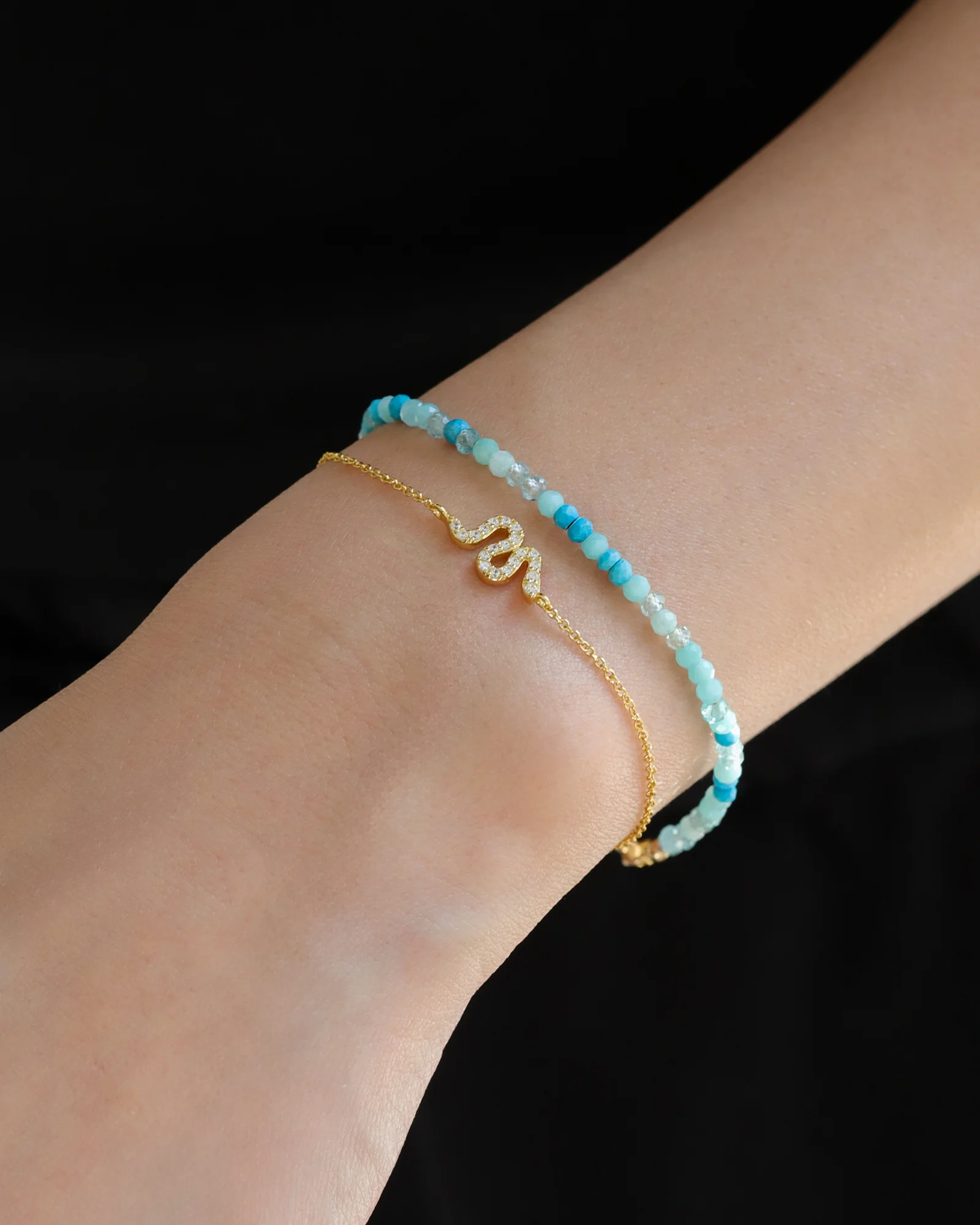 Blue Mix Stone Bracelet | 2-3mm - Image 2