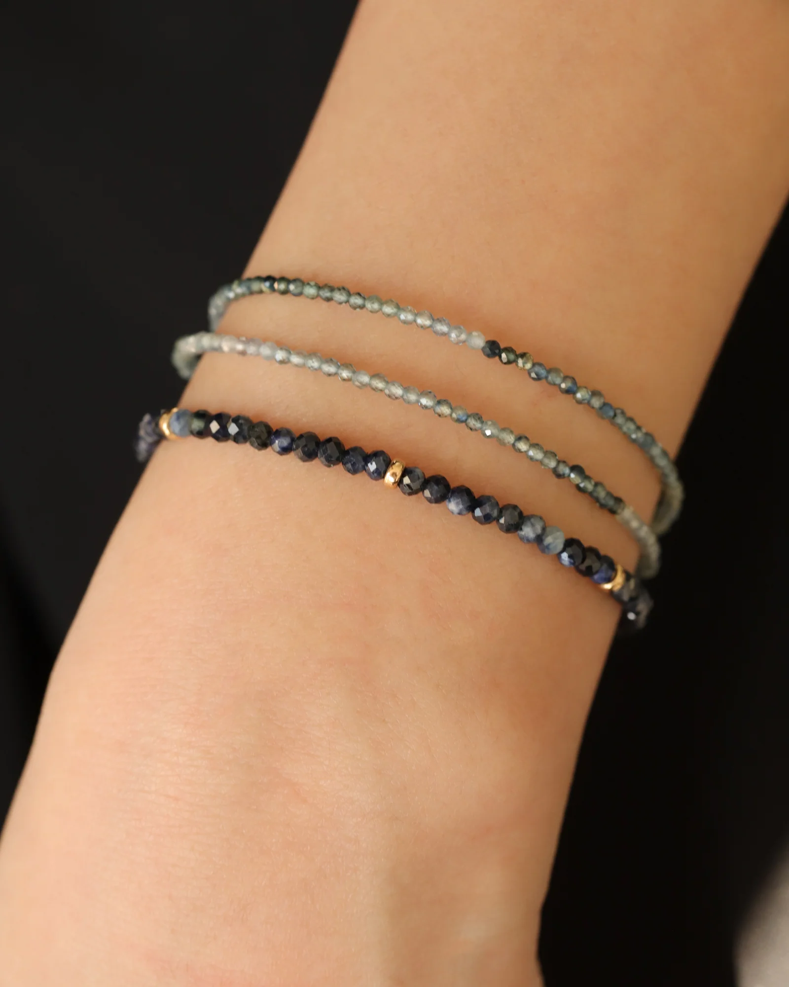 Light Blue Sapphire Wrap Bracelet | 2mm - Image 3