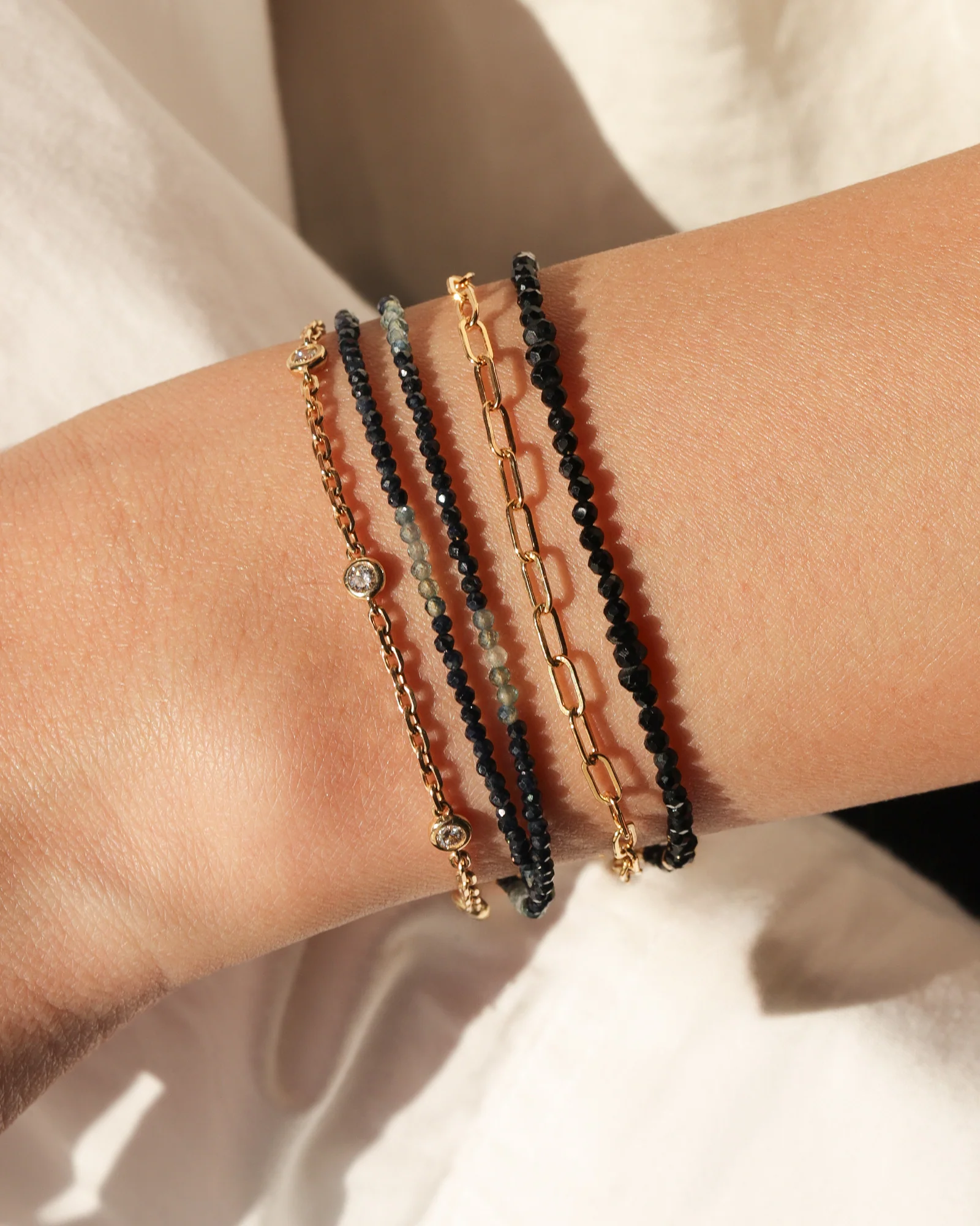 Blue Sapphire Wrap Bracelet | 2mm - Image 2