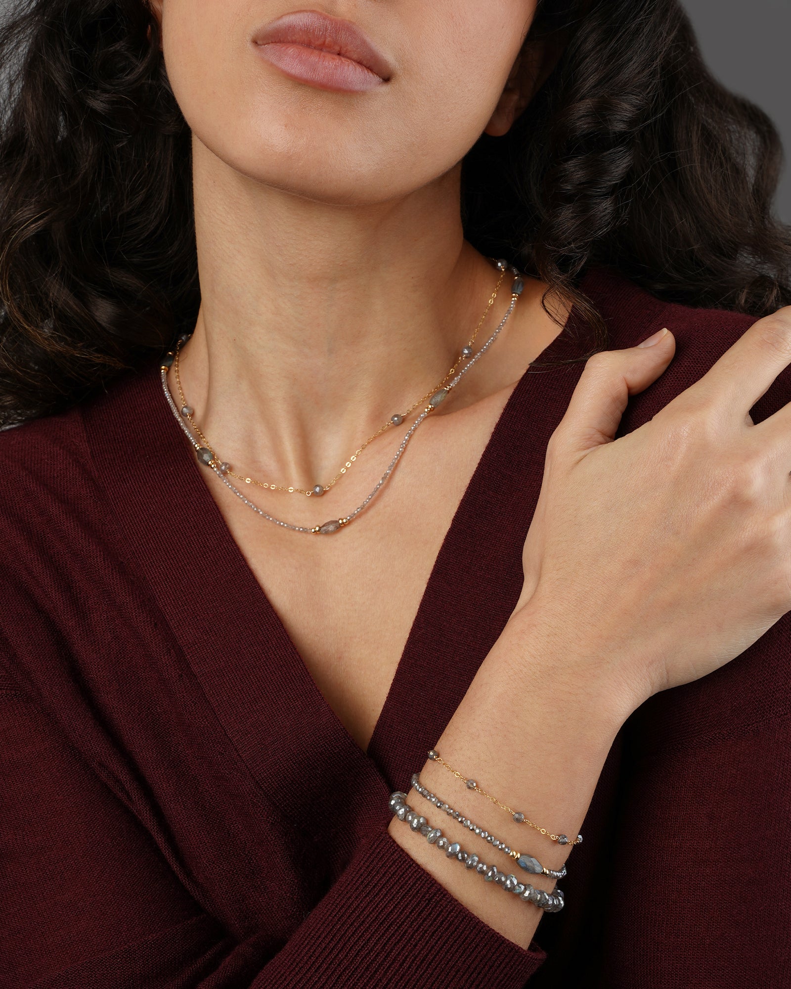 Labradorite Station Bracelet - Image 3