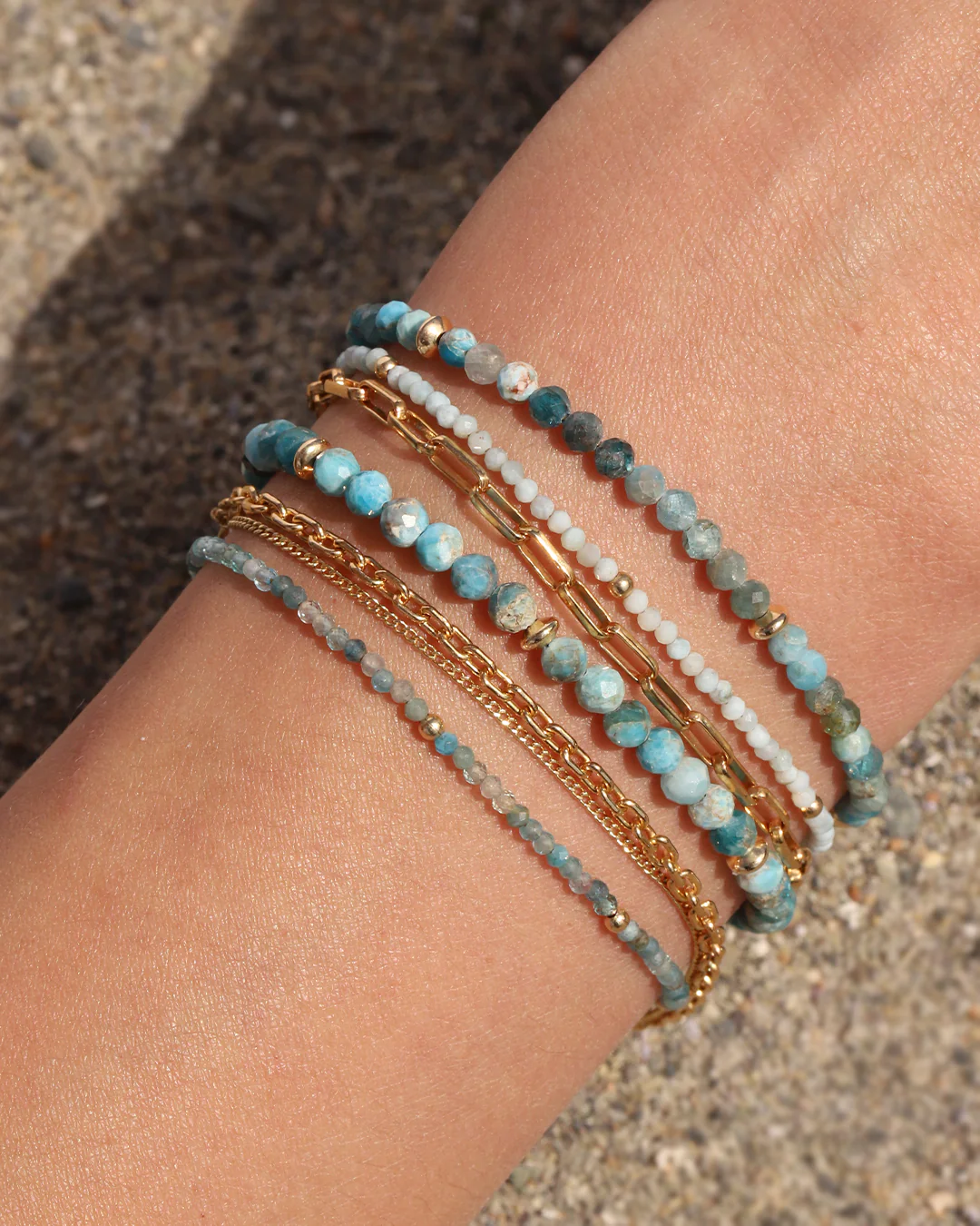 Mix Stone Saucer Bracelet | 4mm - Image 2
