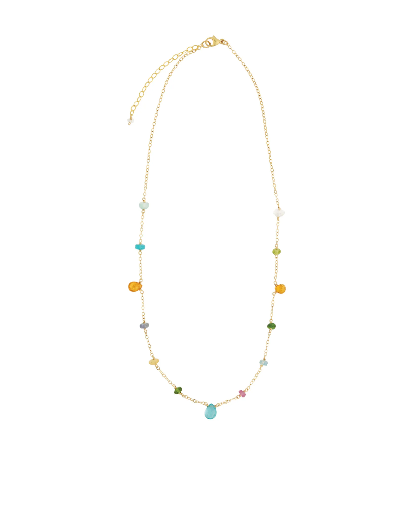 Mixed Teardrop Stone Satellite Necklace - Image 3