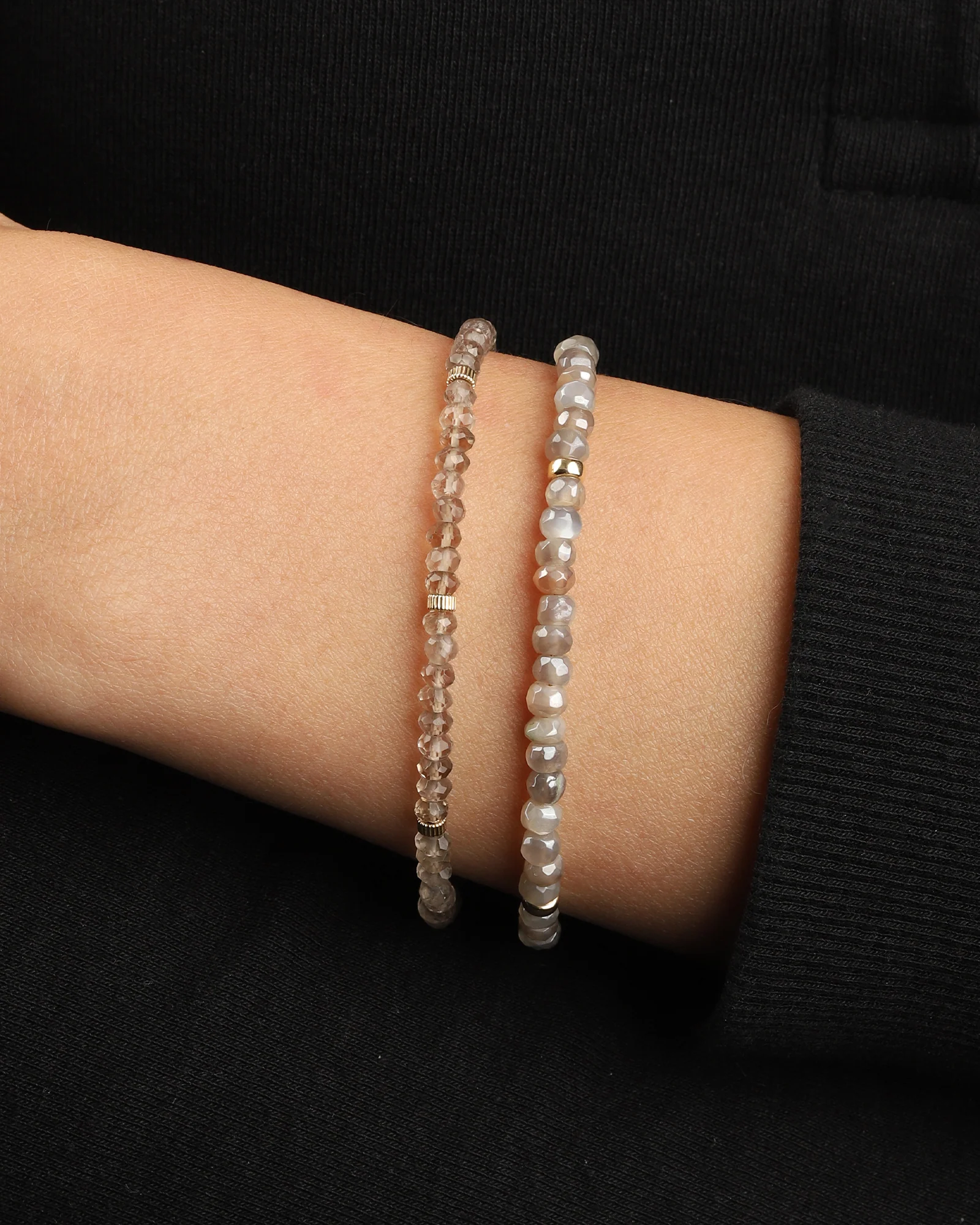 Mystic Moonstone Beaded Bracelet | 4mm - Image 2