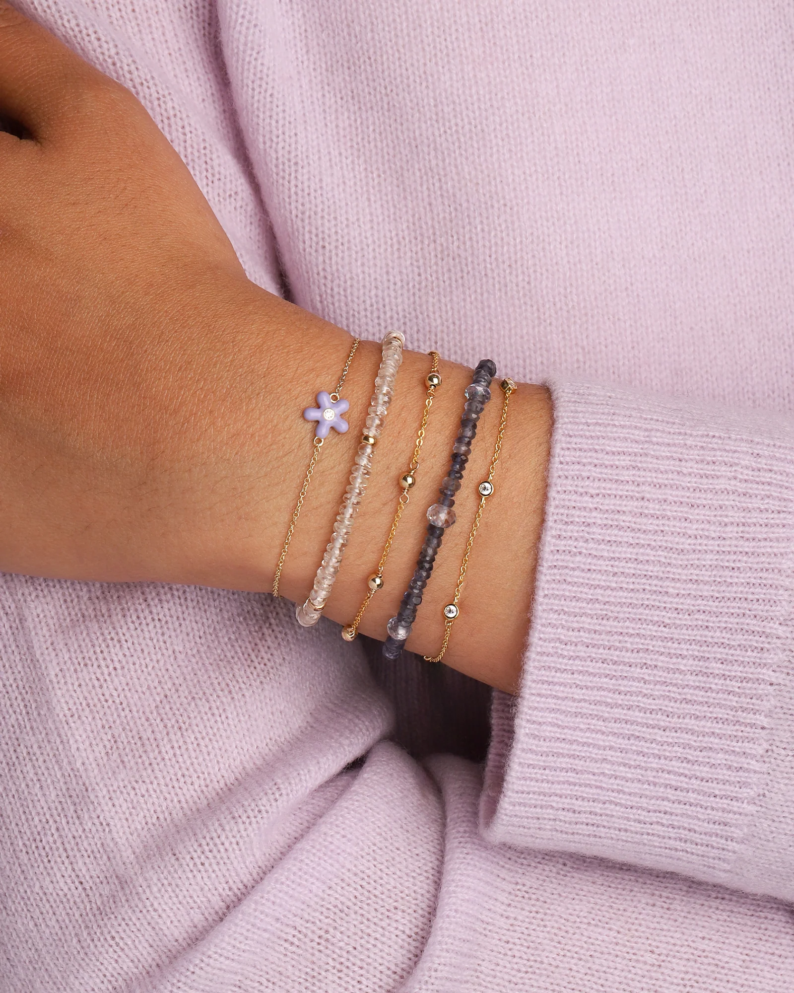 Purple Mix Stone Bracelet | 3-6mm - Image 2