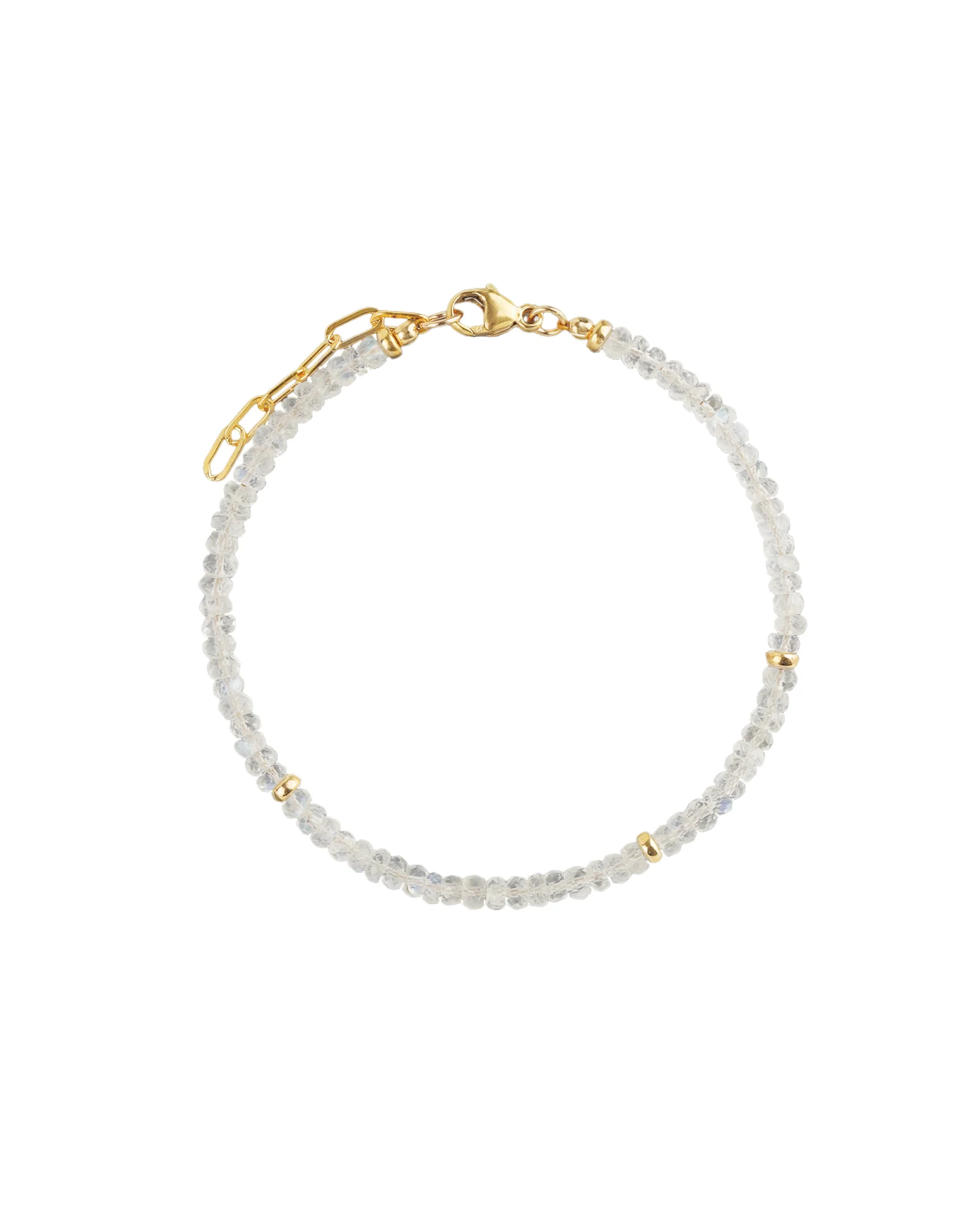 Rainbow Moonstone Beaded Bracelet | 3mm