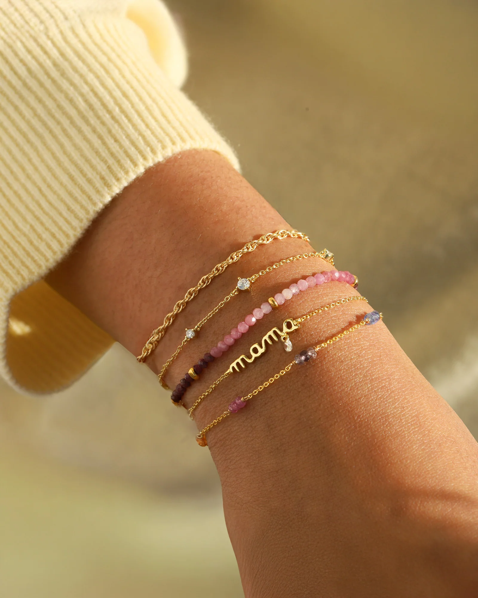 Ruby Four Rondelle Bracelet | 3mm - Image 2