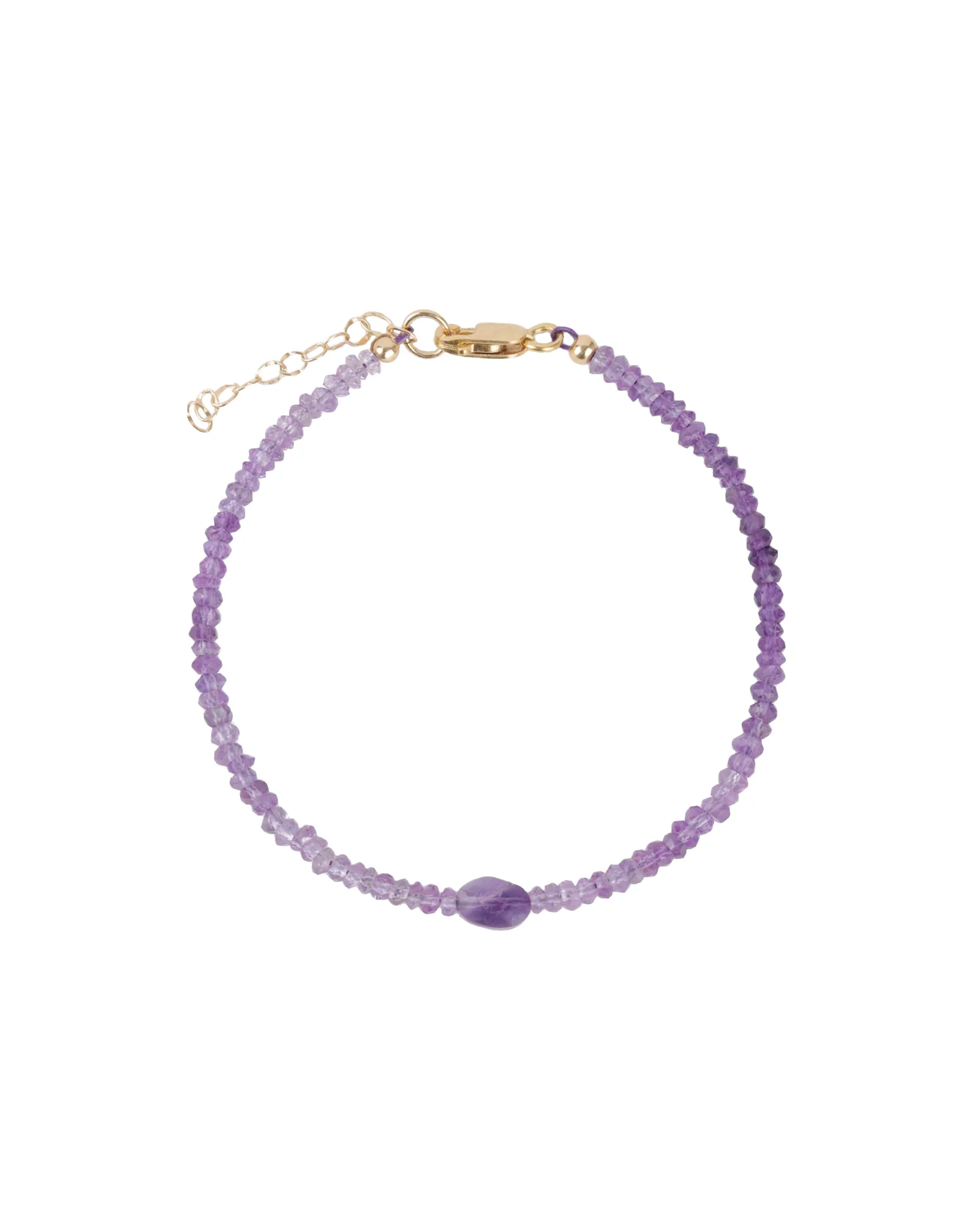 Single Oval Amethyst Bracelet | 2.5mm