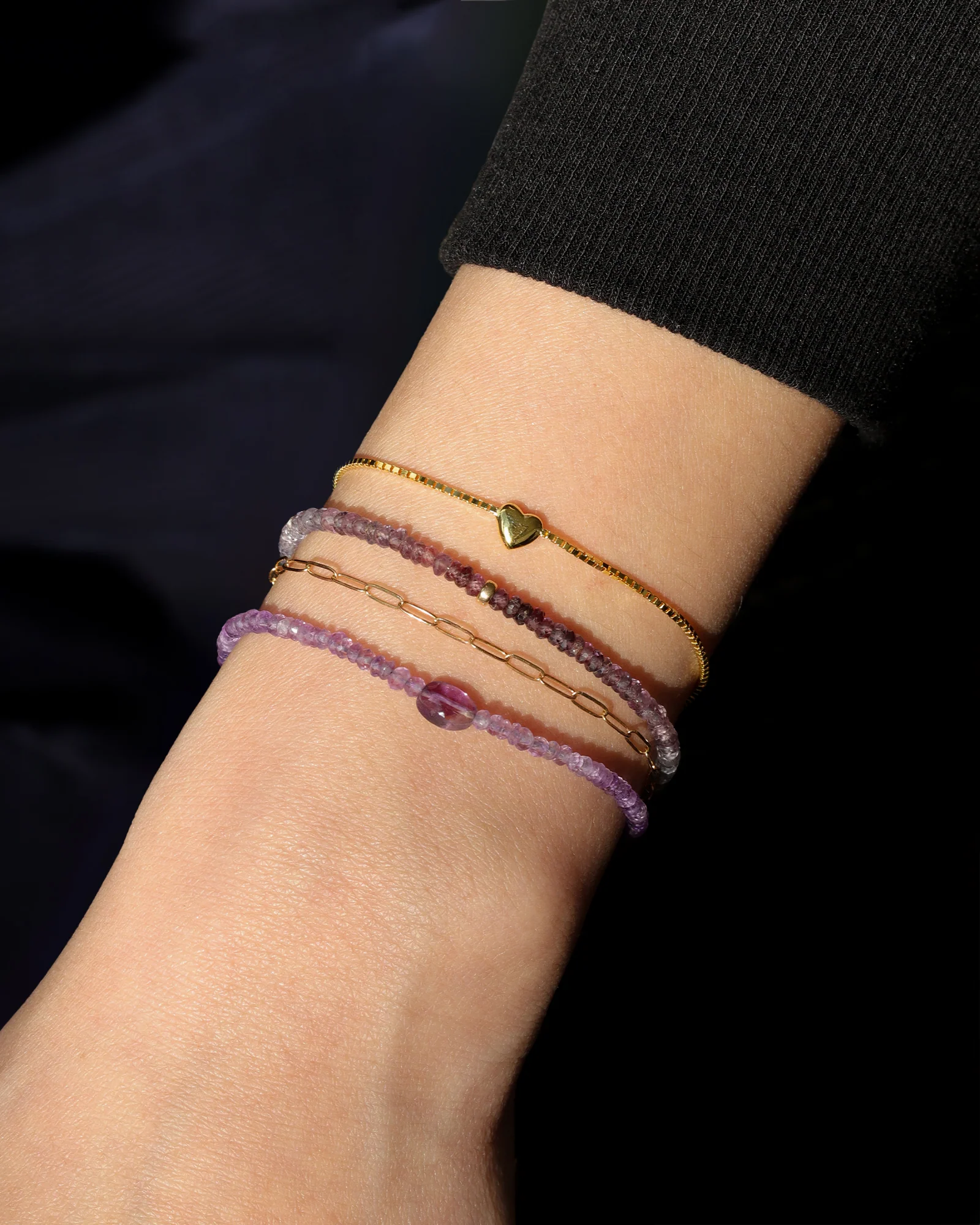 Single Oval Amethyst Bracelet | 2.5mm - Image 2