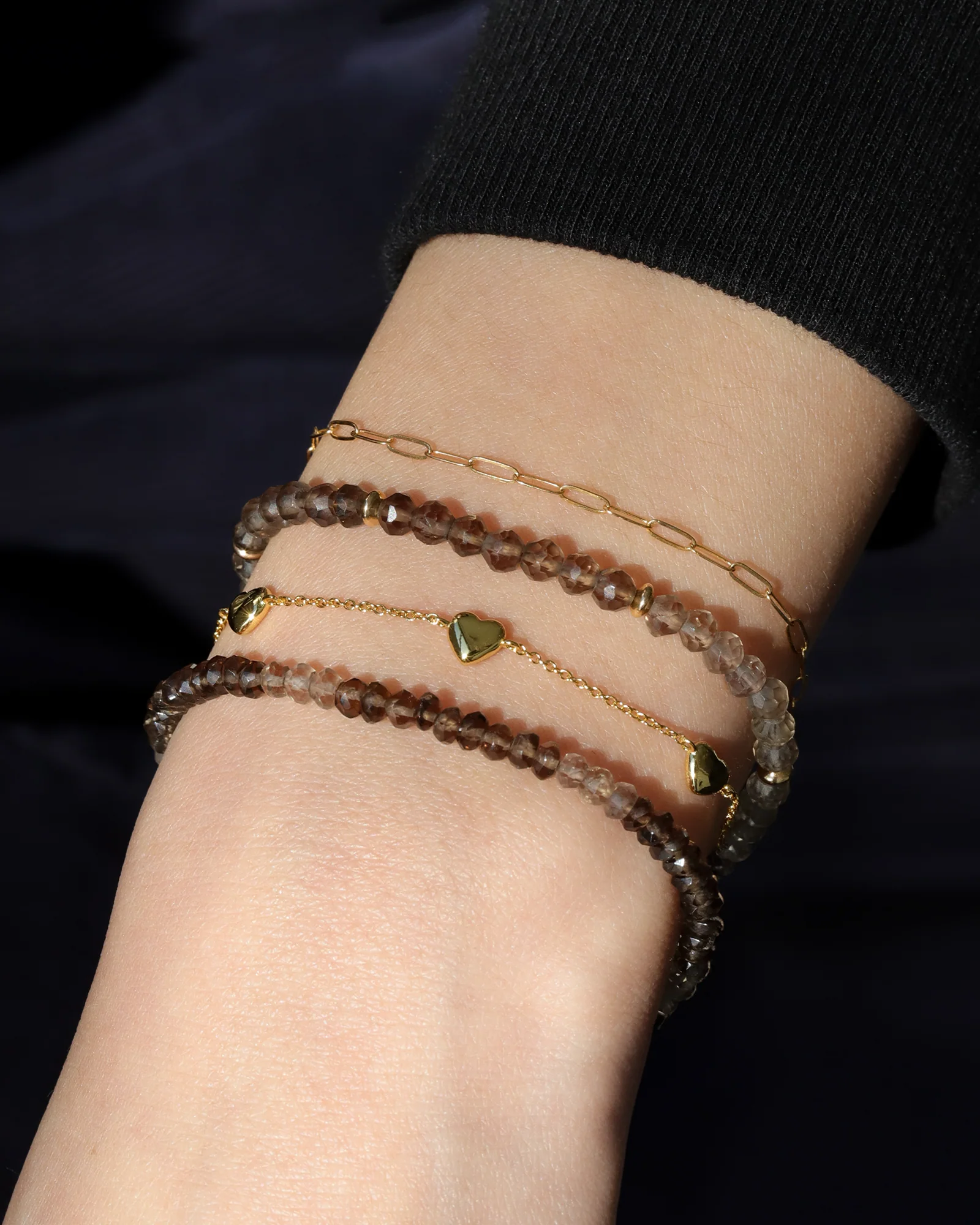Smoky Quartz Beaded Bracelet | 3mm - 4mm - Image 2