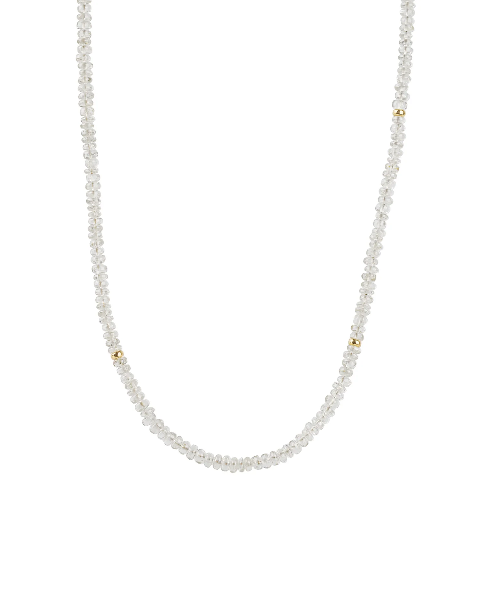 White Zircon Beaded Necklace