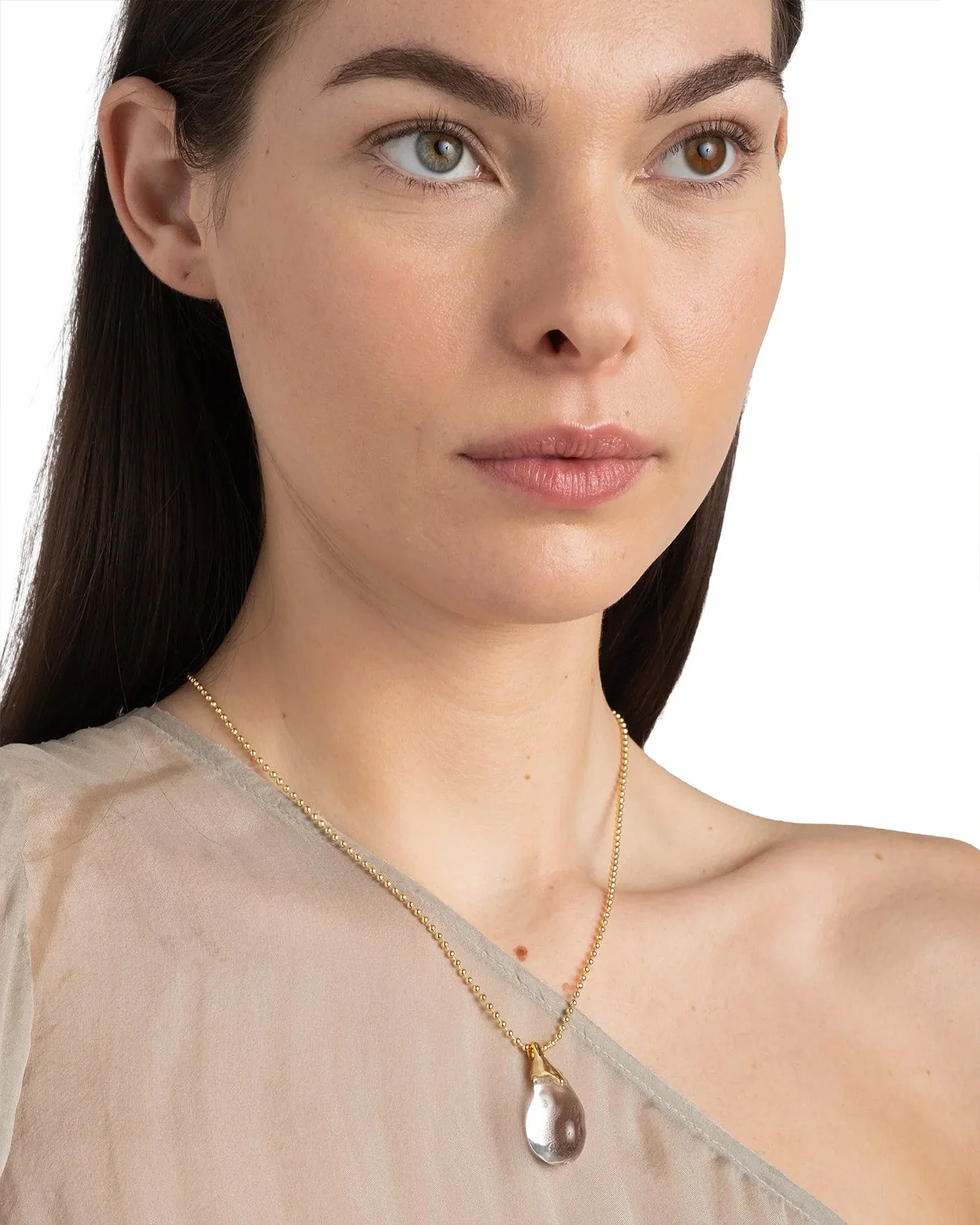 Liquid Lucite Teardrop Pendant Necklace - Image 2
