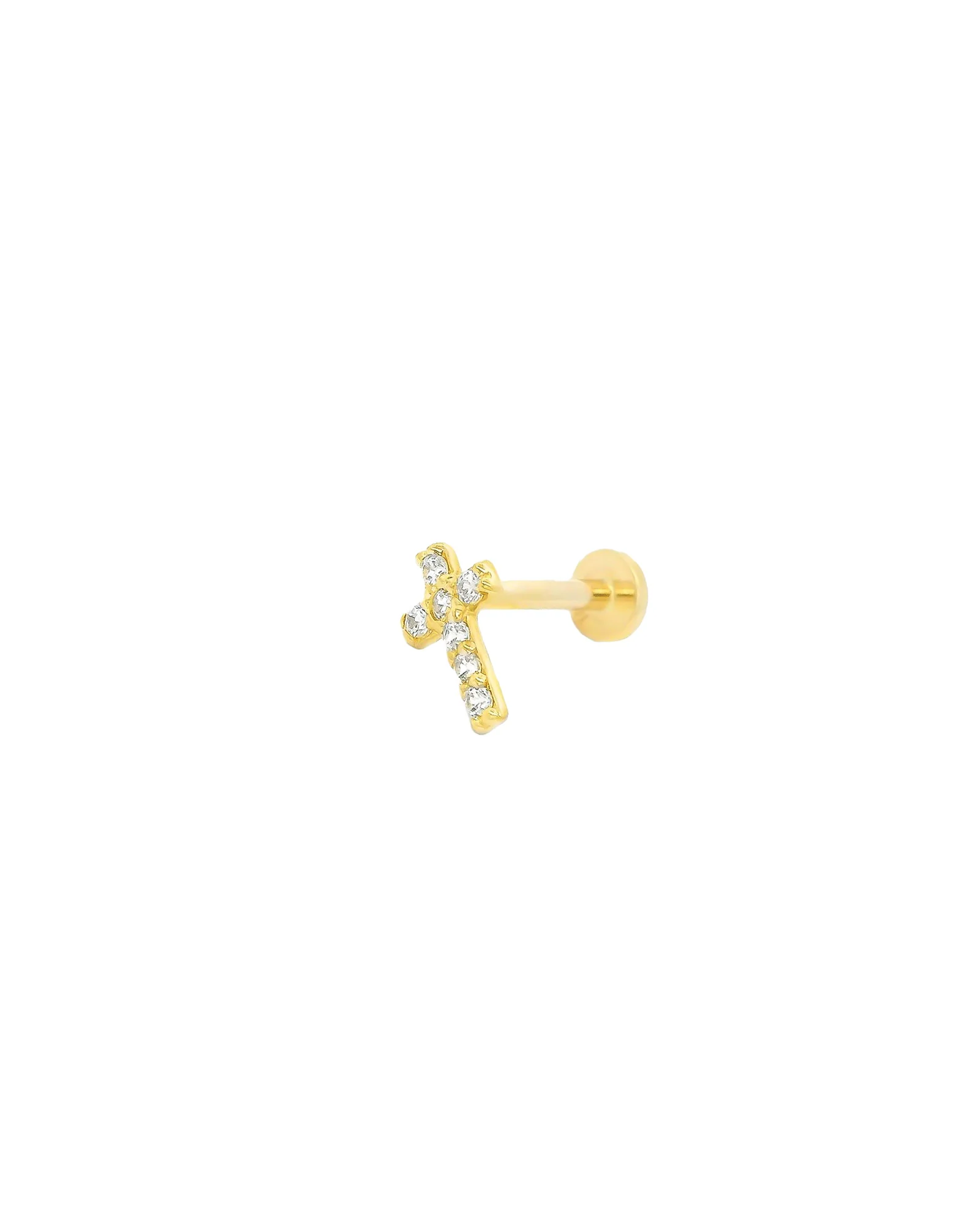 Cross CZ Cartilage Stud