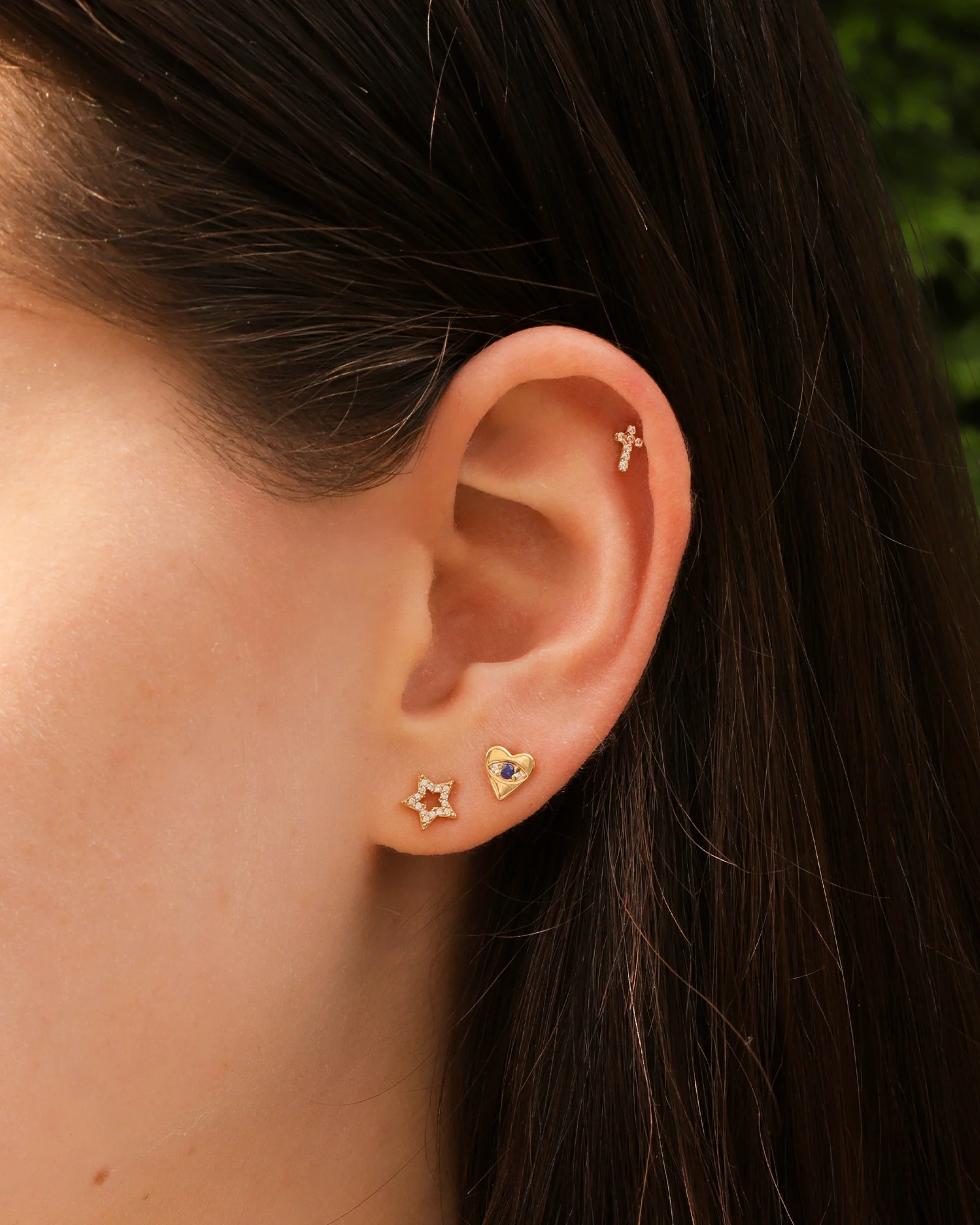 Cross CZ Cartilage Stud - Image 2