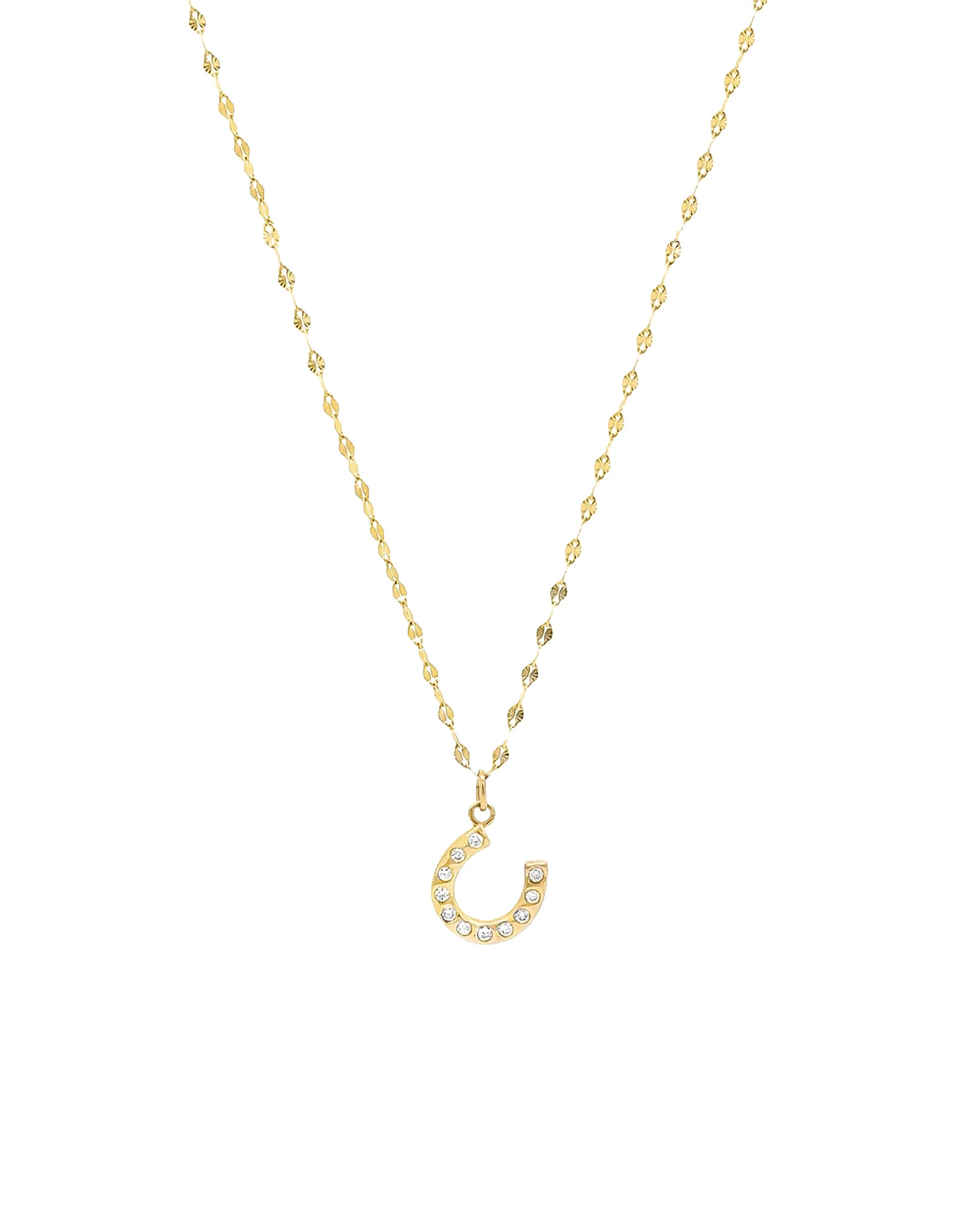 Diamond Horseshoe Dap Chain Necklace