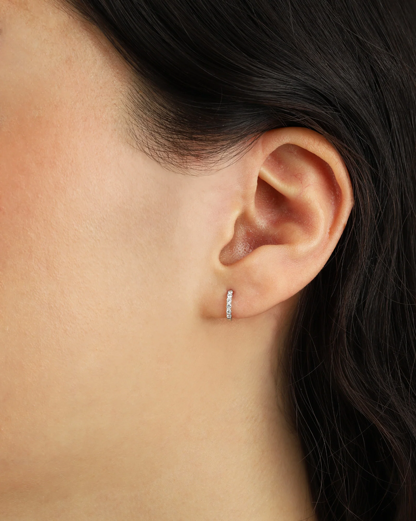 Diamond Single Huggie | 9mm - Image 2