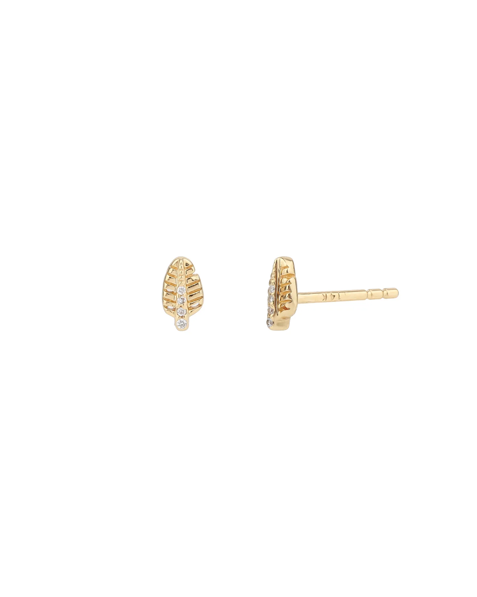 Diamond Leaf Studs