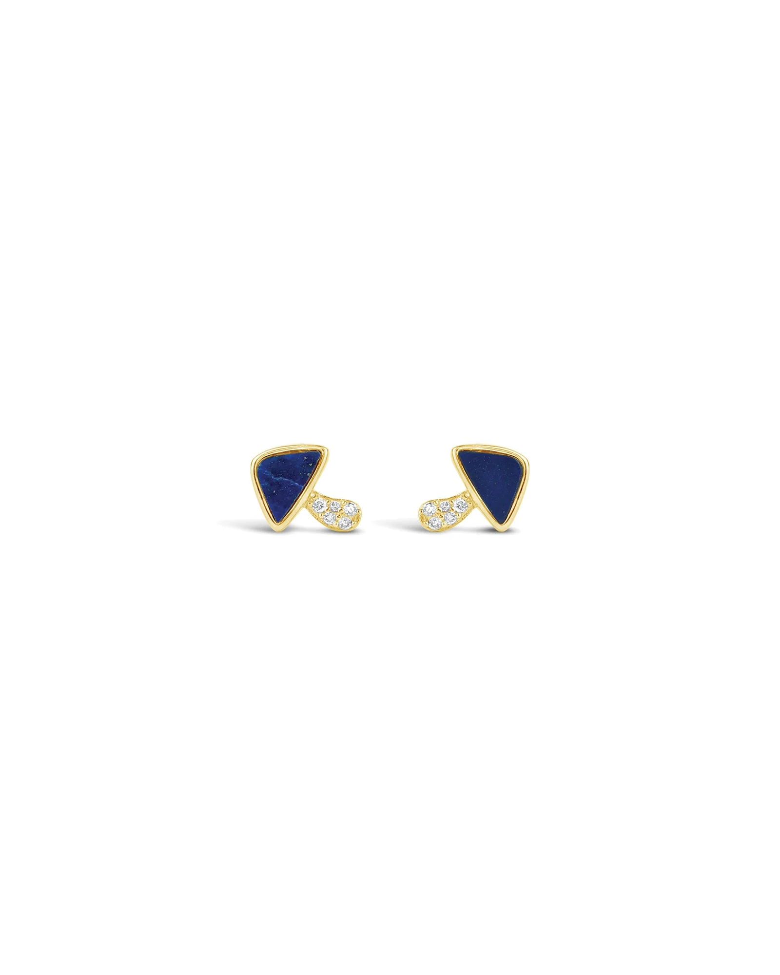 Diamond Mushroom Studs | Lapis