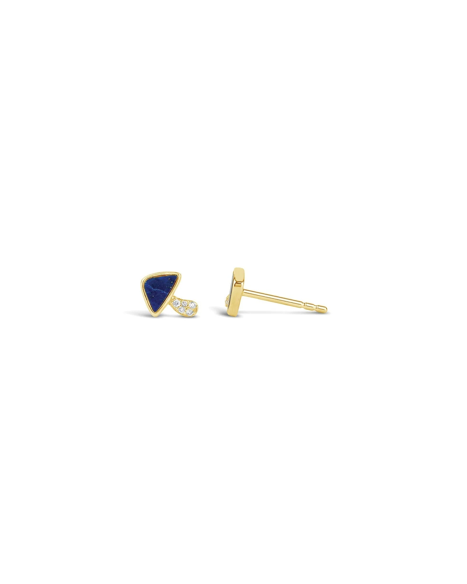 Diamond Mushroom Studs | Lapis - Image 3