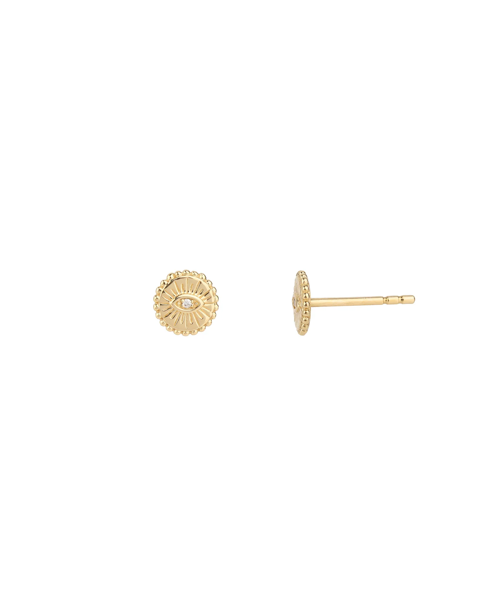 Disc Evil Eye Studs