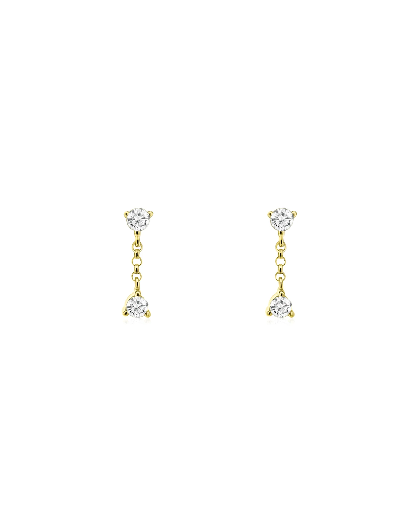 Double Diamond Chain Drop Studs