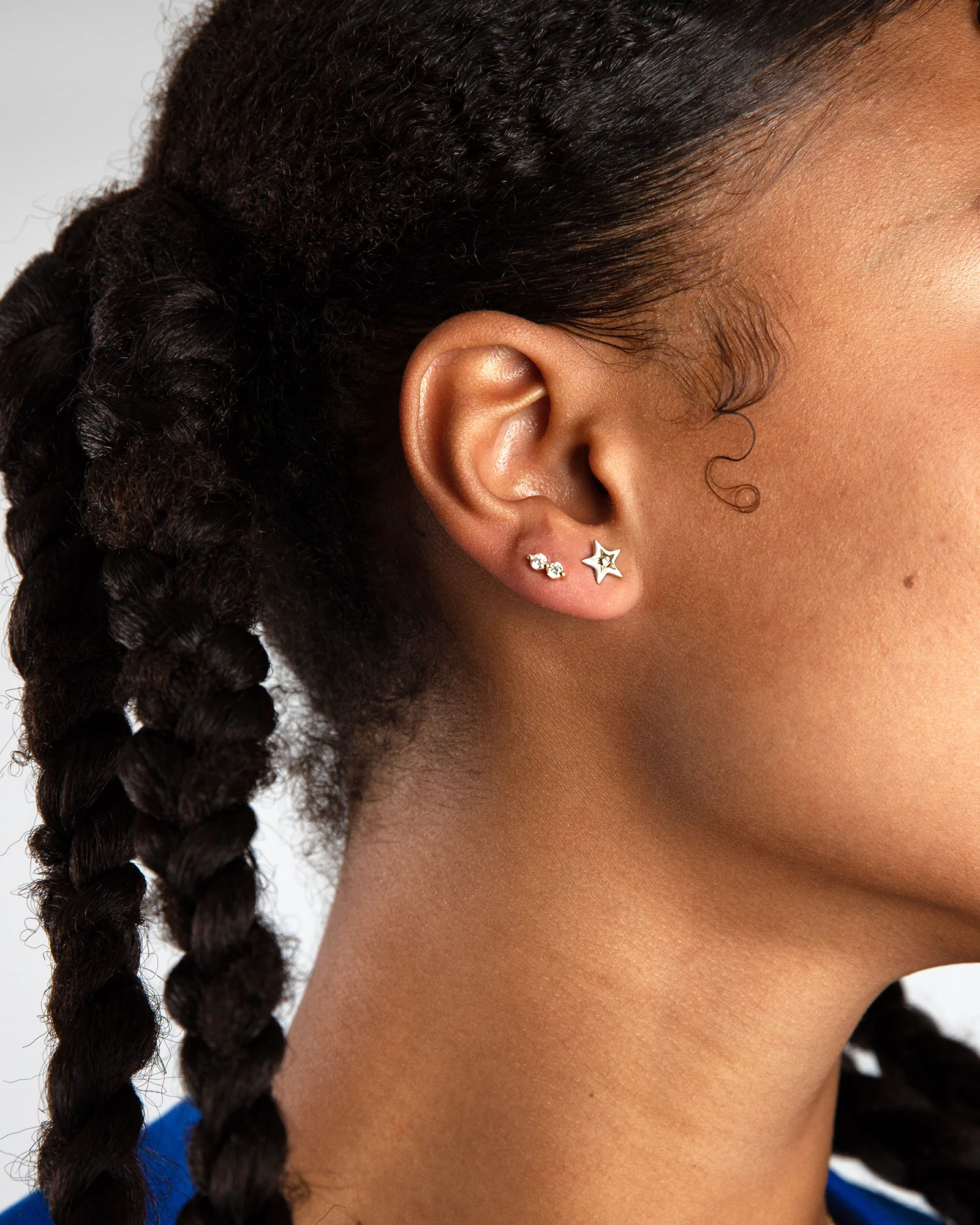 Enamel Star Diamond Studs - Image 2