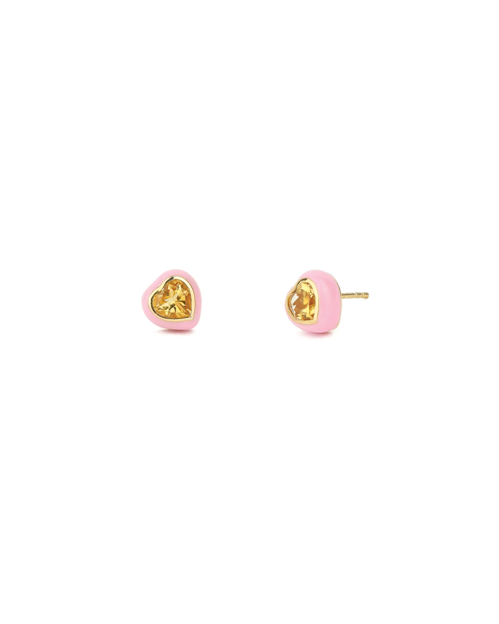 Heart Enamel Stone Studs