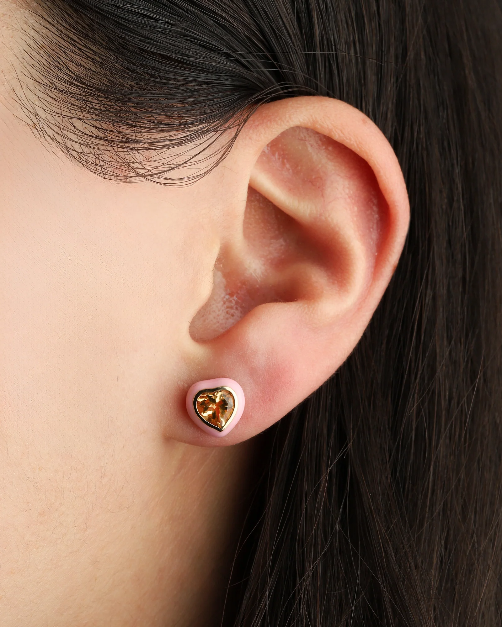 Heart Enamel Stone Studs - Image 2