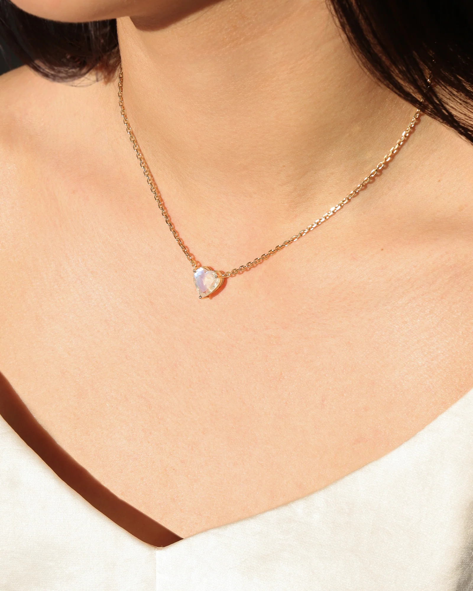 Moonstone Heart Necklace - Image 2
