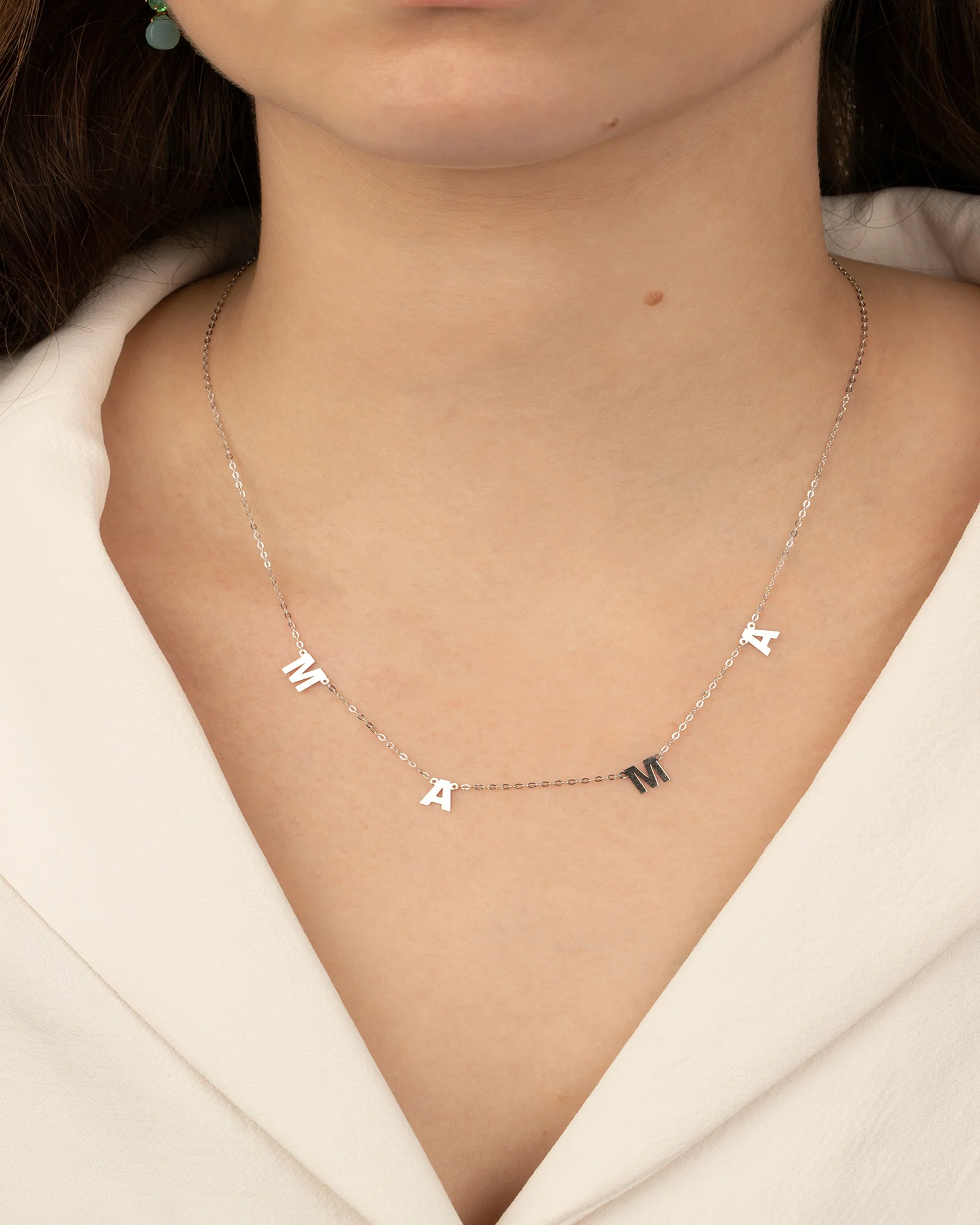 Mama Drop Letter Necklace - Image 2