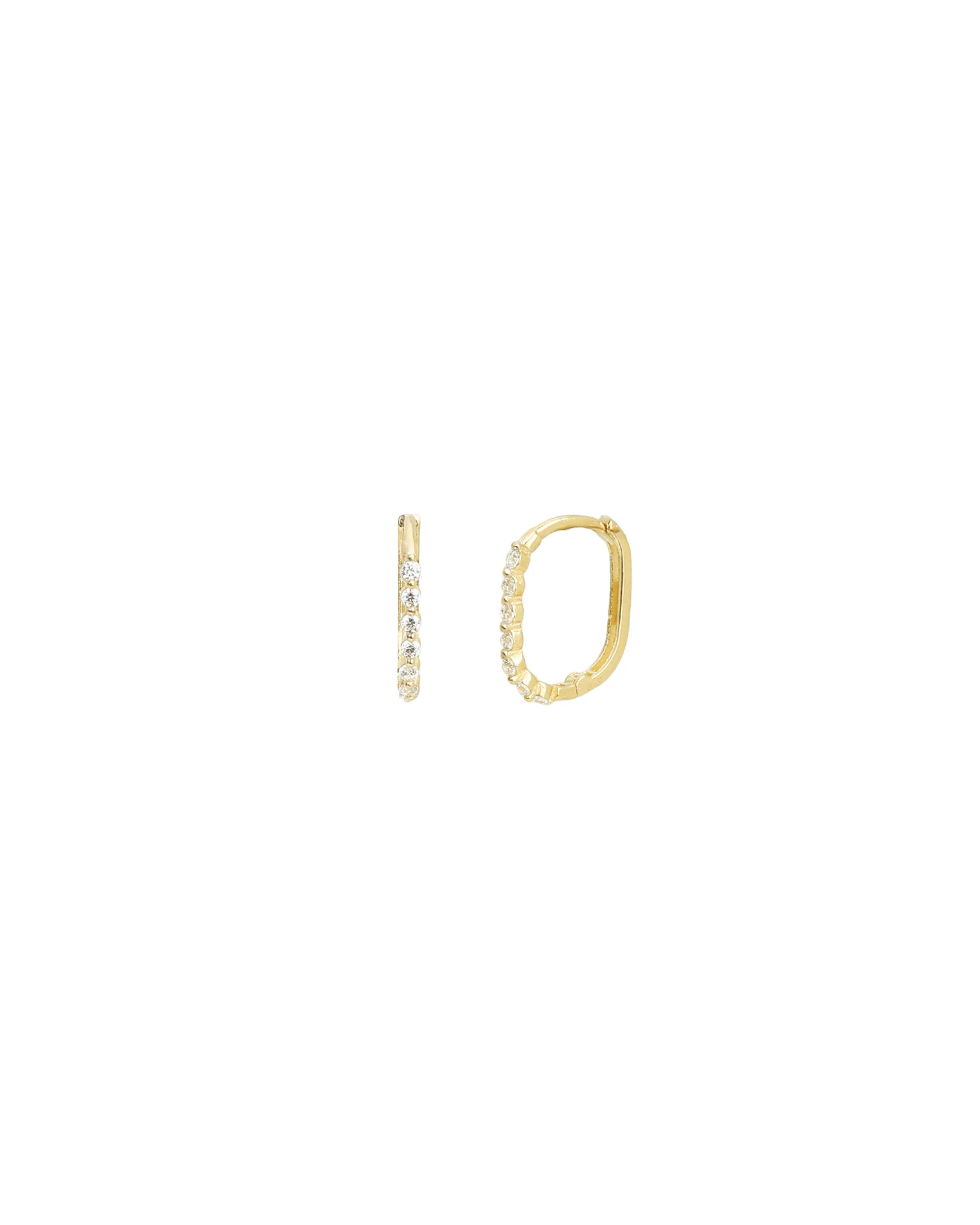 Oval CZ Huggie