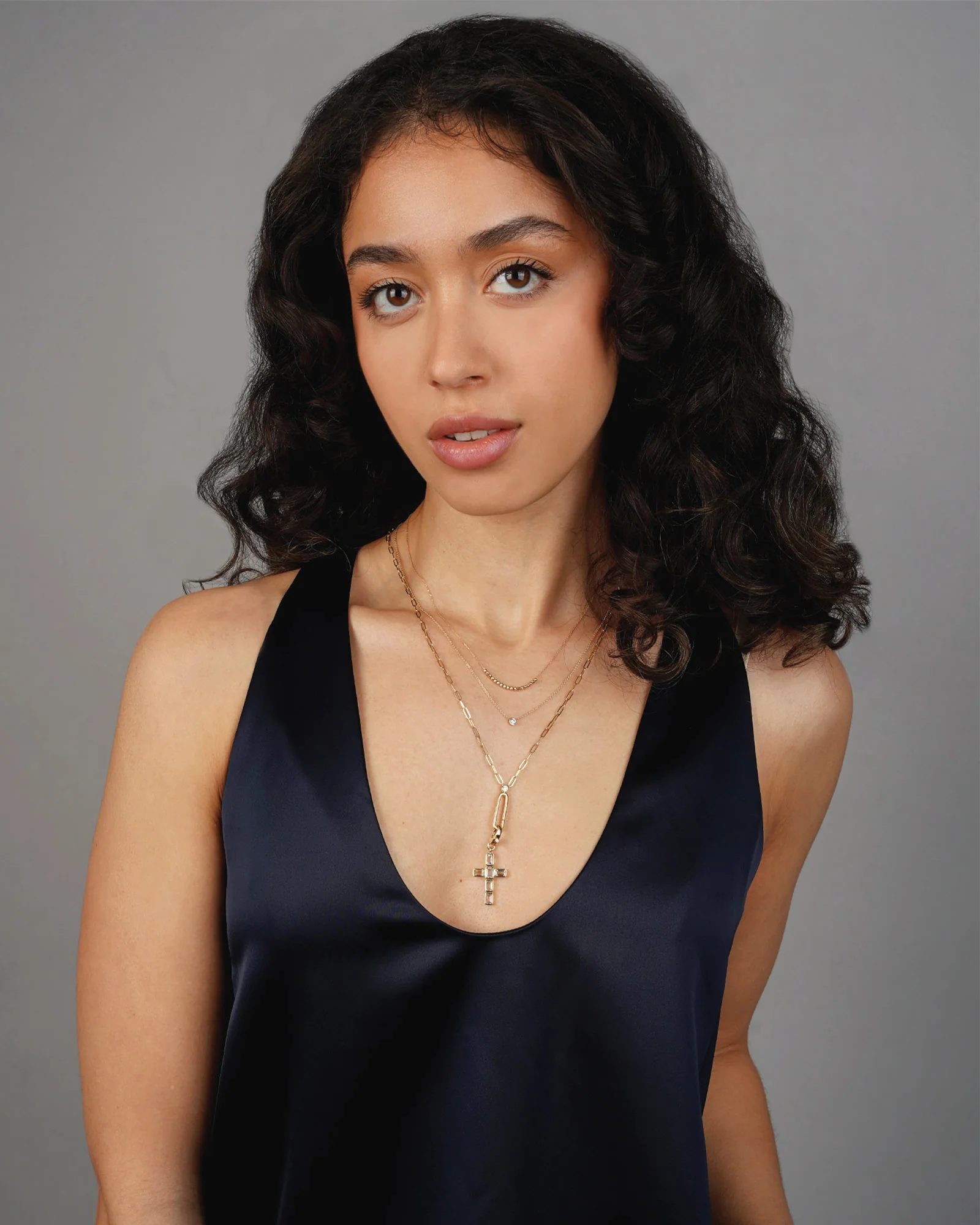 Paperclip Bezel Diamond Charm Holder Necklace - Image 2