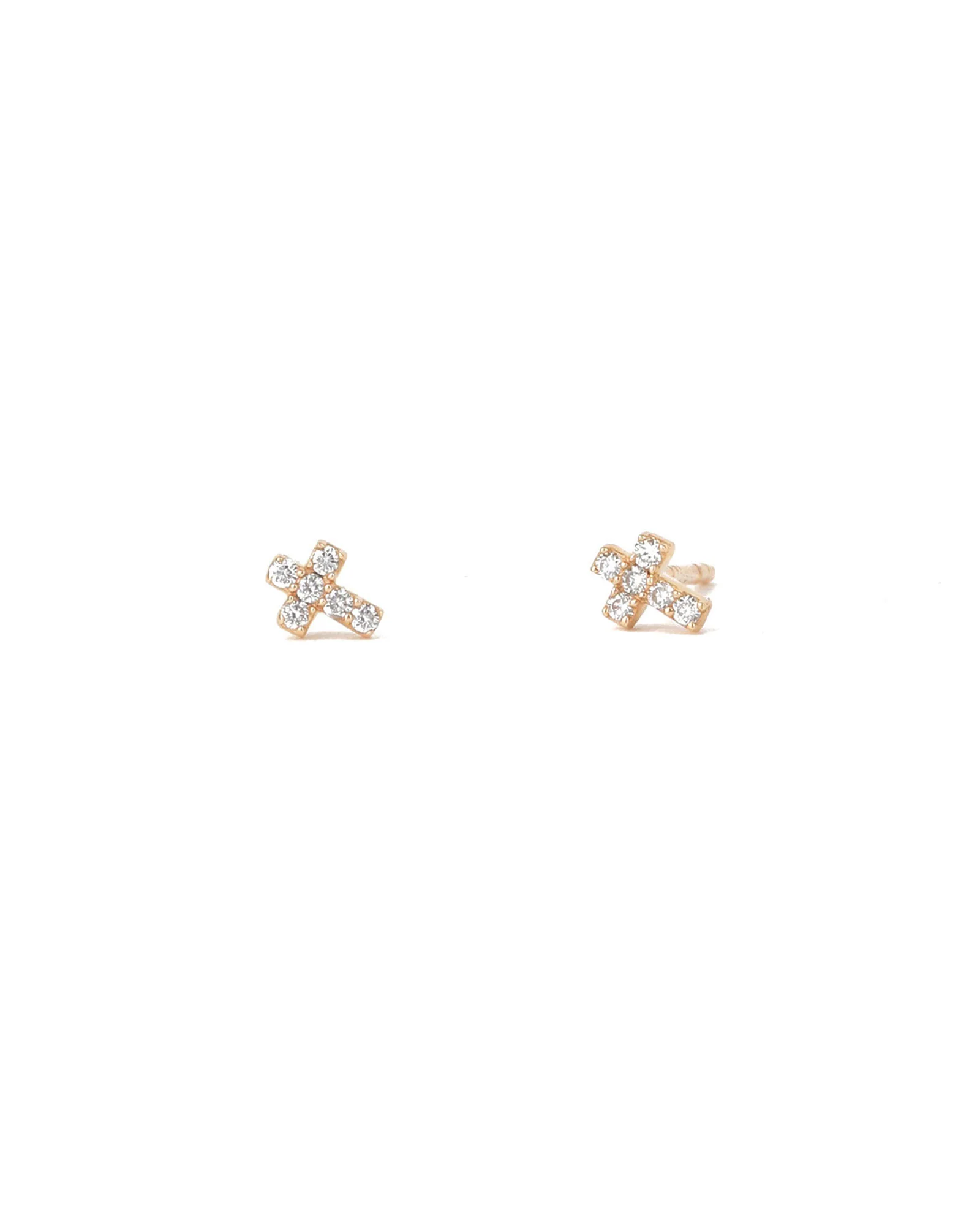 Pavé Cross Studs